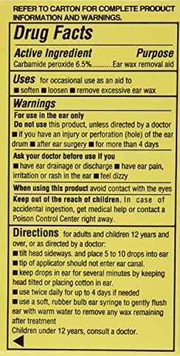 Major MAJOR Ear Drops Earwax Removal Aid 0.5oz 15mL CARBAMIDE PEROXIDE 6.5% USA