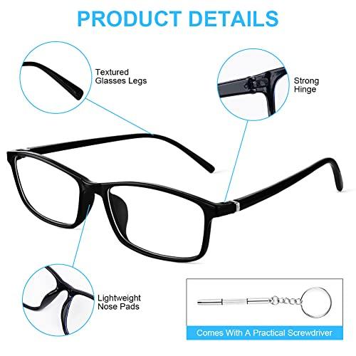 URAQT URAQT 2Pcs Blue Light Glasses for Women Men, Blue Light Blocking Glasses Lightweight Computer Glasses Anti Eyestrain & UV Glare Gaming Vintage Fake Eyeglasses Readers Clear Lens Reading Glasses