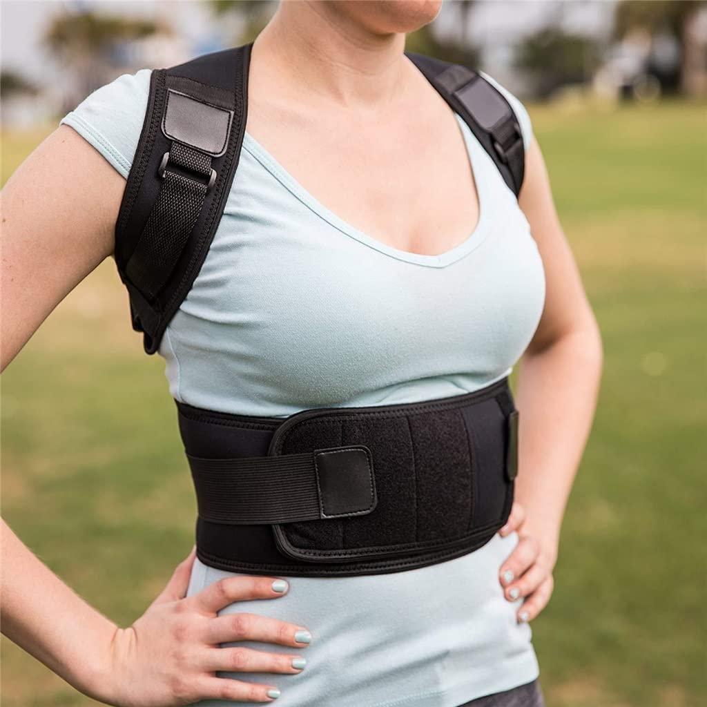 KANDUO KANDUO Back Brace Posture Corrector for Men and Women - Adjustable Posture Back Brace for Upper and Lower Back Pain Relief - Muscle Memory Support Straightener (Size : Medium)