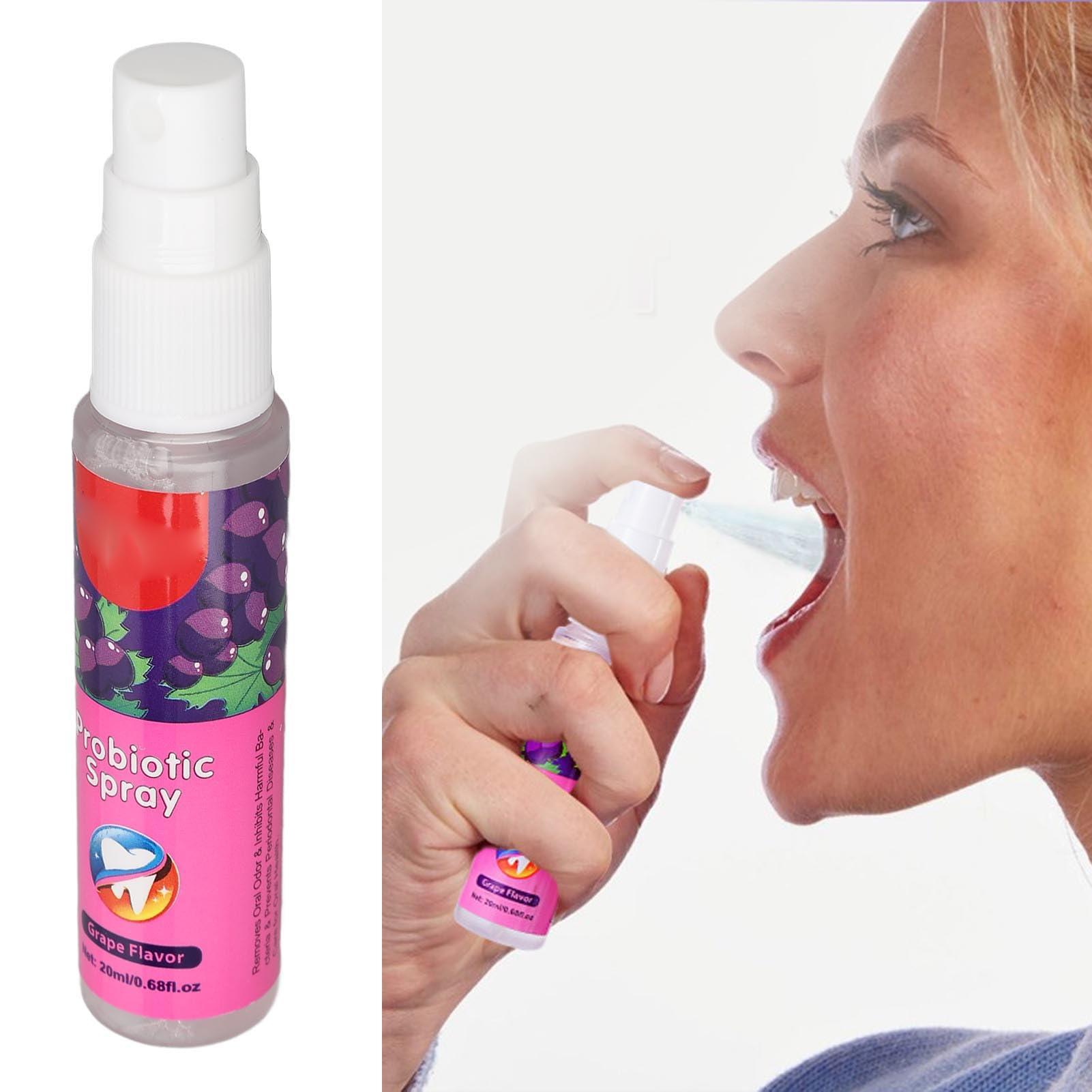LUCKDANO 20ml Mouth Spray, Long Lasting Mouth Spray Grape Flavor Portable Moisturizing Breath Freshener for Adults Teens Fights Bad Breath