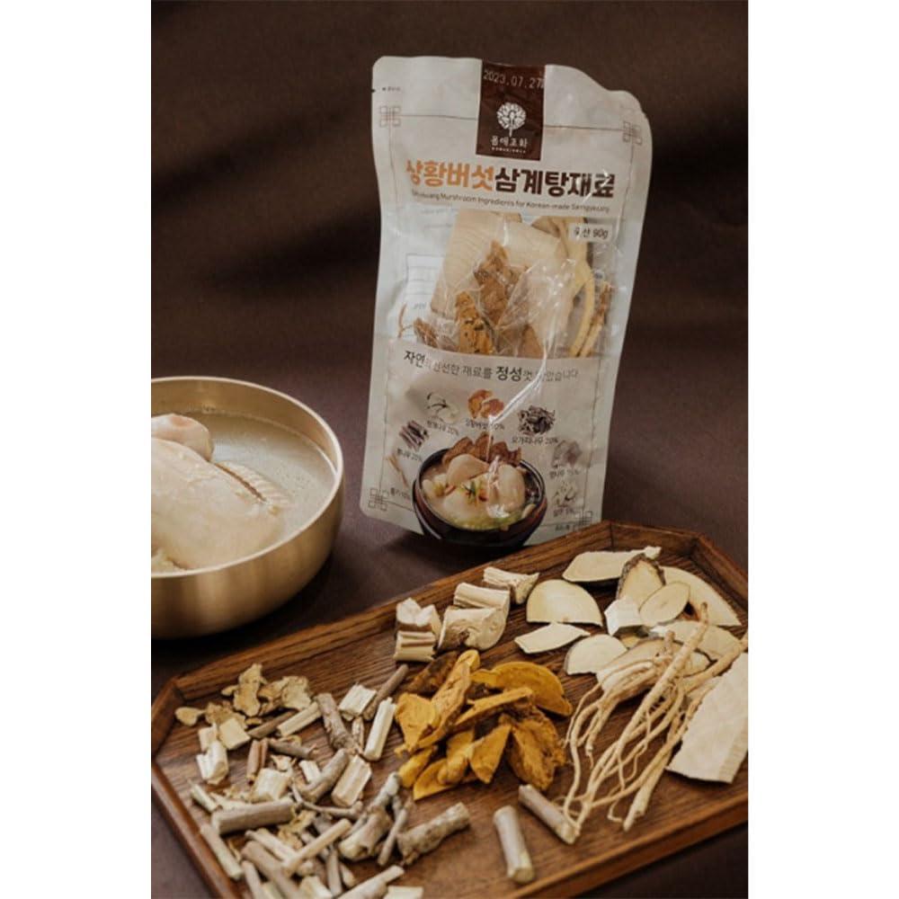 GAGOPA GAGOPA Korean Chicken stew Samgyetang Herb Kit Korean Healthy food Chicken Soup Ingredients Korean Soup Kits Deep/RIch Taste Easy cooking (90g, Meshima mushroom Samgyetang)