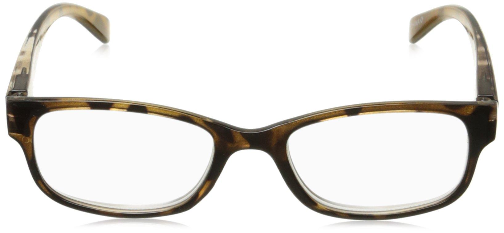 Sight Station Sight Station Women's Heather Square Reading Glasses, Golden Tortoise, 52 mm + 2.75