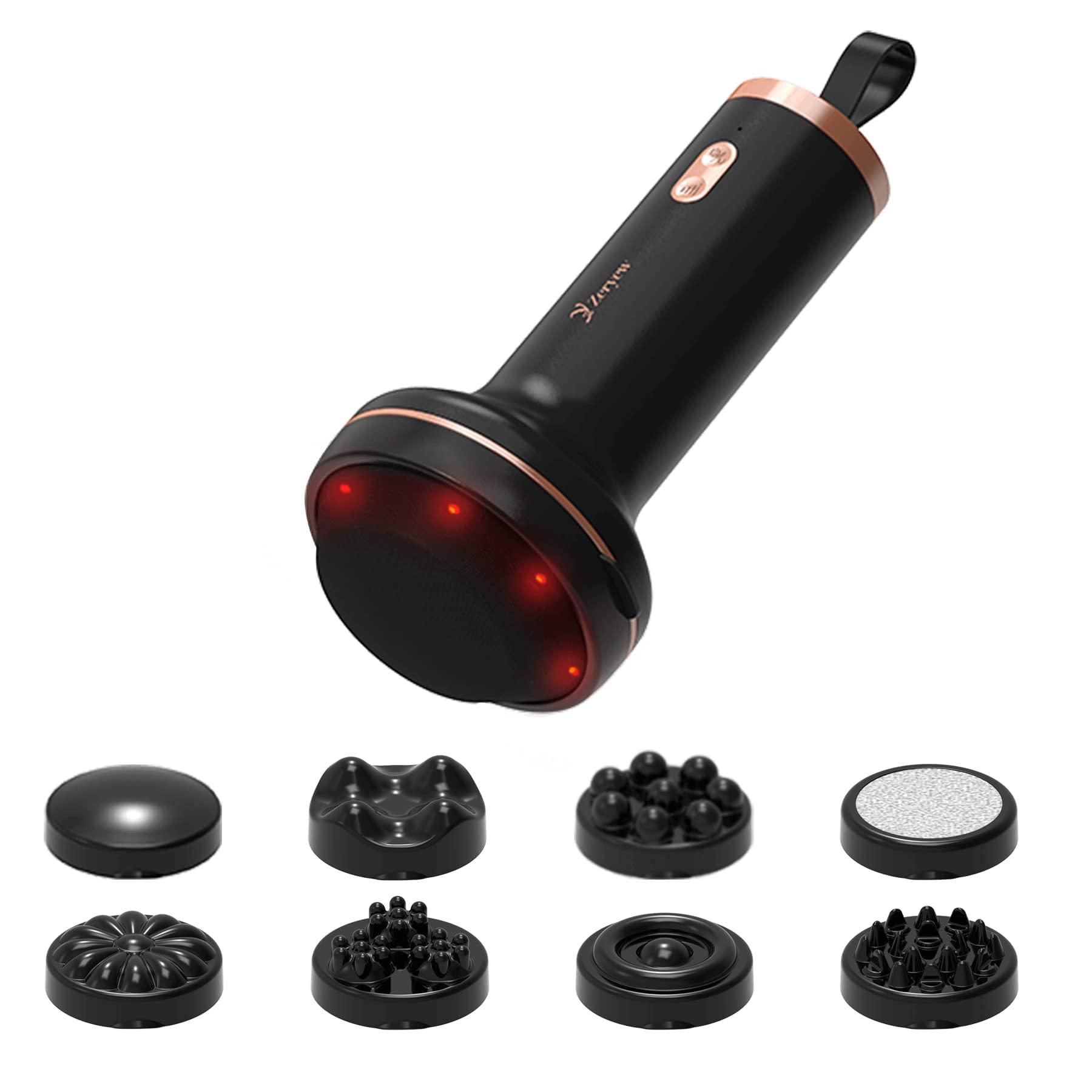 ZY ZERYEW Handheld Cellulite Massager, Body Sculpting Machine, Rechargeable & Cordless, Stomach Fat Massager With 8 Massage Heads 2 Mesh Covers, Massage Abdominal Belly Thighs Butt Neck for Women Men at Home