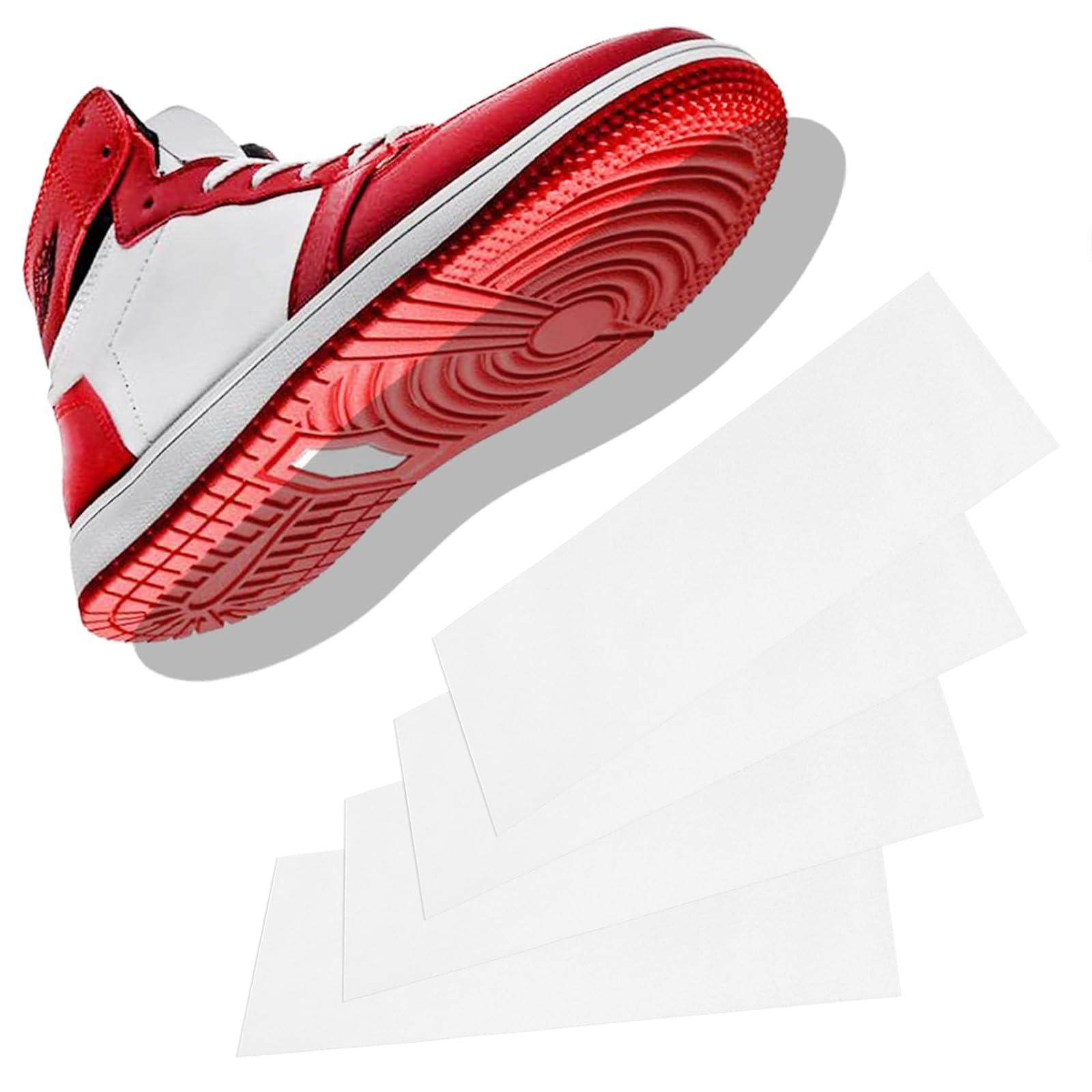 Wilcomft Wilcomft Shoe Sole Protectors for Sneakers,Strong Self-Adhesive Non-Slip Anti-Wear Sole Sticker for Shoes,Sole Shields Red Bottom Protectors for High Heels,14.2 x 5.2 Inches 4 Pcs Clear