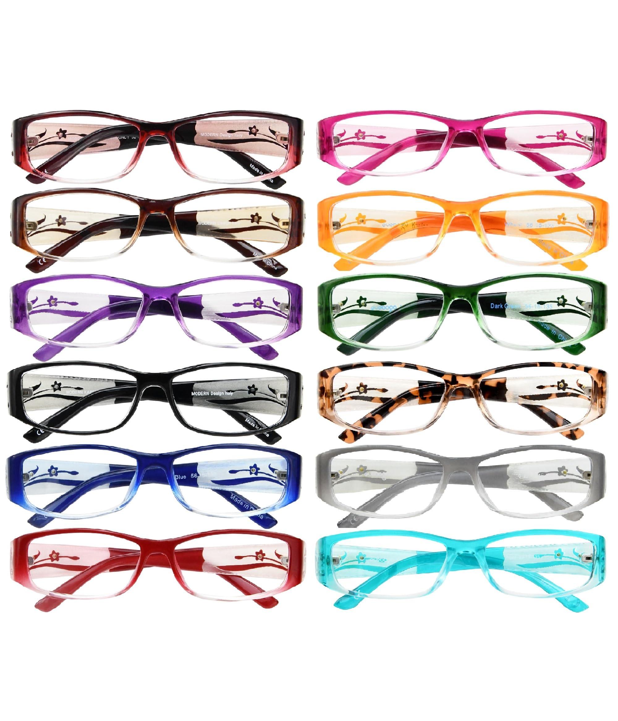 EYEBOGO EYEBOGO Kaylee Stylish Reading Glasses for Women (12-Pack, 4.00)