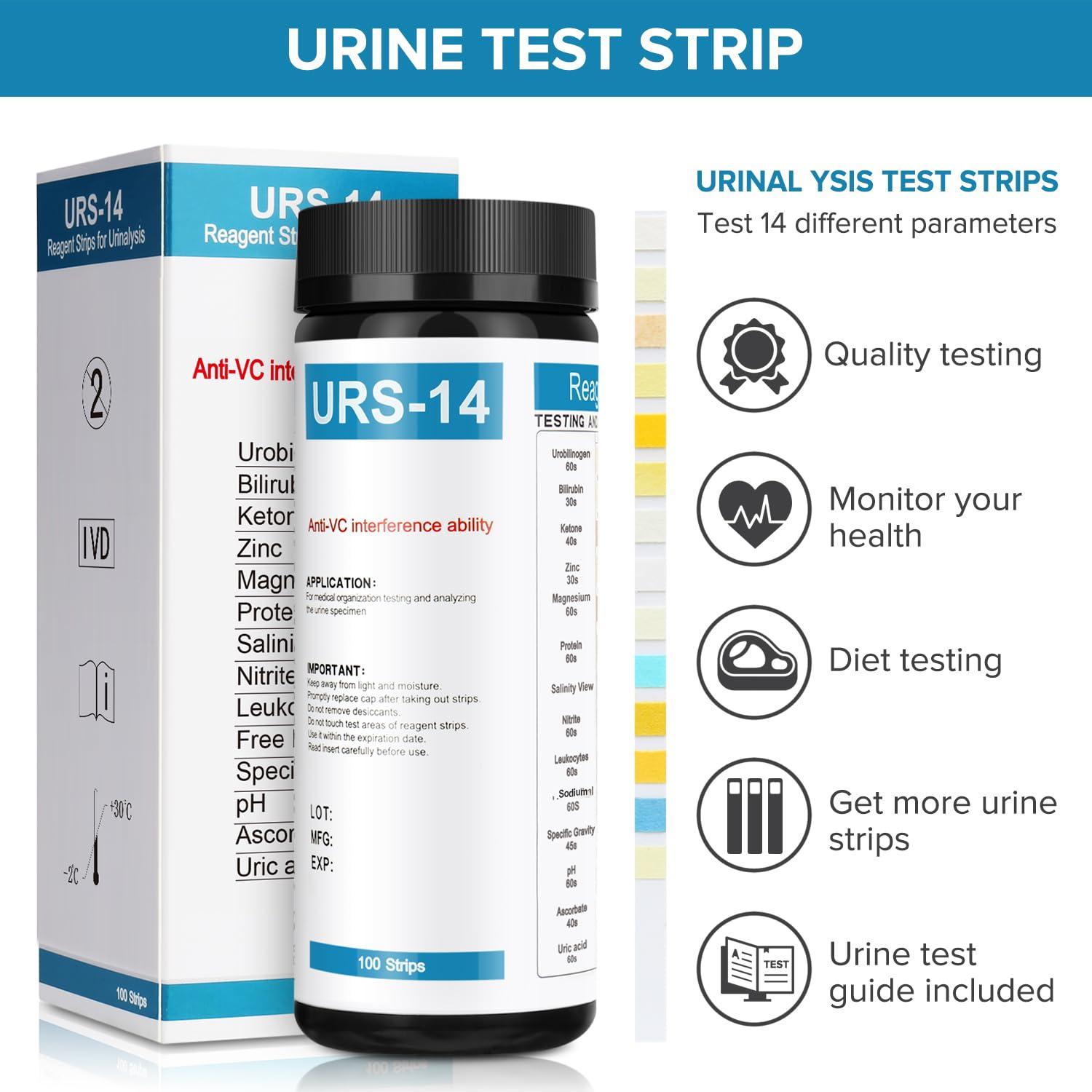 RPOMU Urine Test Strips 14 Parameters 100 Count