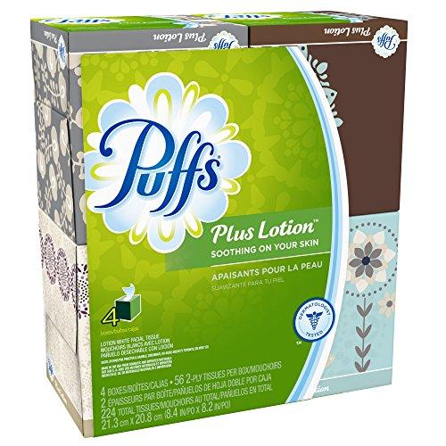 Puffs Puffs Plus Lotion Facial Tissues,4 count,pack of 6