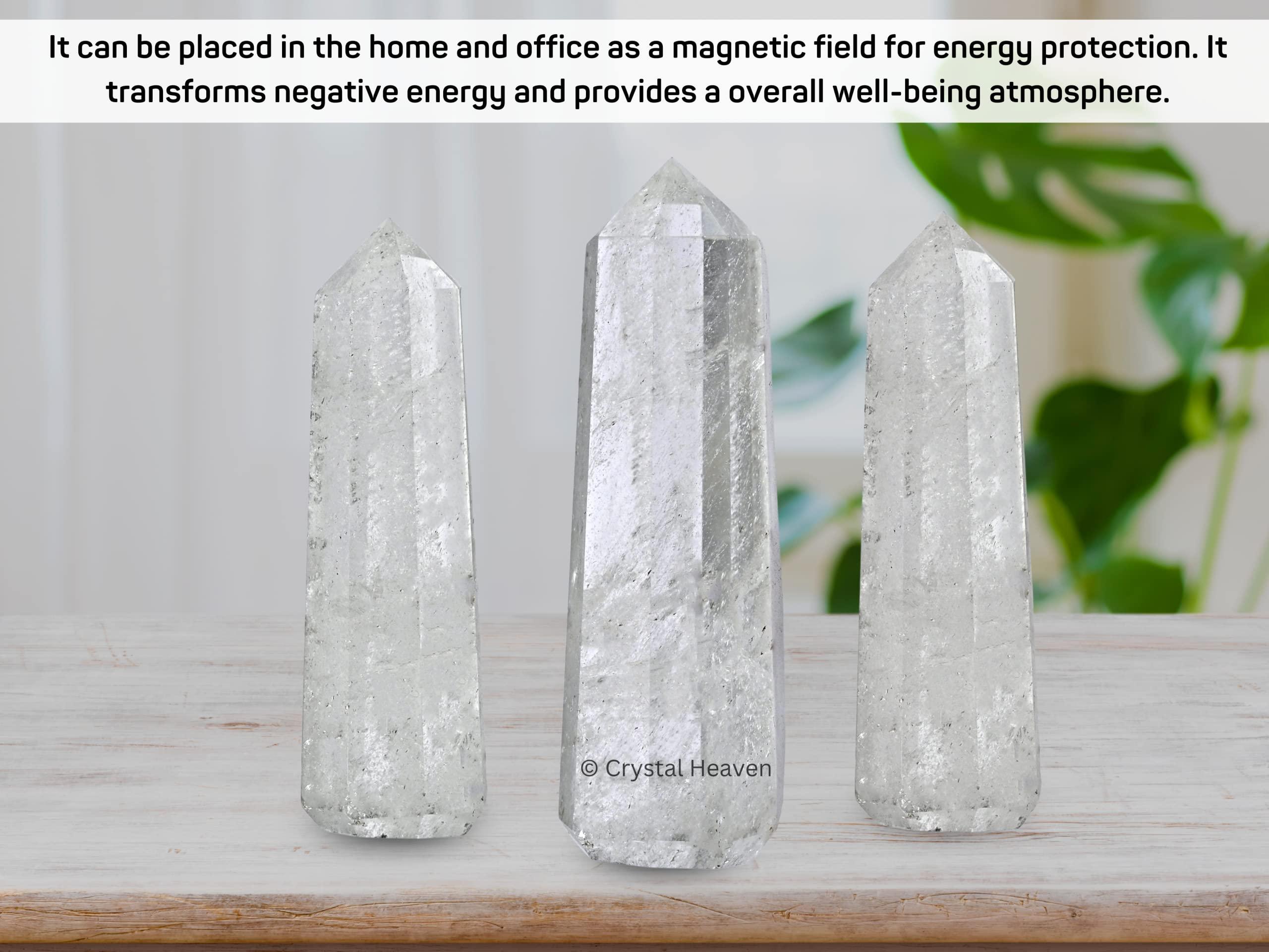 Generic Aashita Creations Clear Quartz Crystal Tower Obelisk Point for Chakra, Healing and Balancing - AAA Grade Original Certified Gemstone Agate for Reiki Meditation Yoga Spiritual (2-3 Inches)