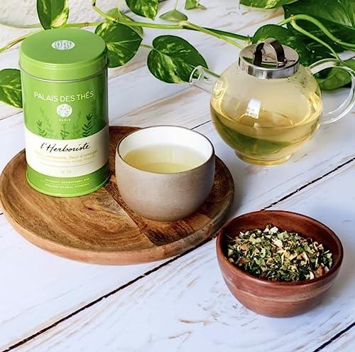 Palais des Ths Palais des Ths - Organic L\'Herboriste N74 - Premium Gourmet Herbal Tea with Limeflower, Chamomile, and Orange Blossom - 2.5oz Loose Leaf Metal Gift Tin