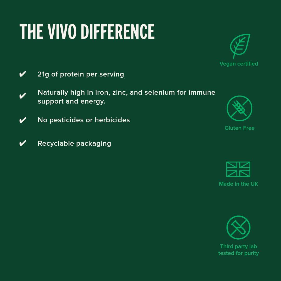 VIVO VIVO Vegan Protein Powder - 0.7 oz of Plant-Based Protein per Scoop, 30 Servings (31.7 oz) (Vanilla)