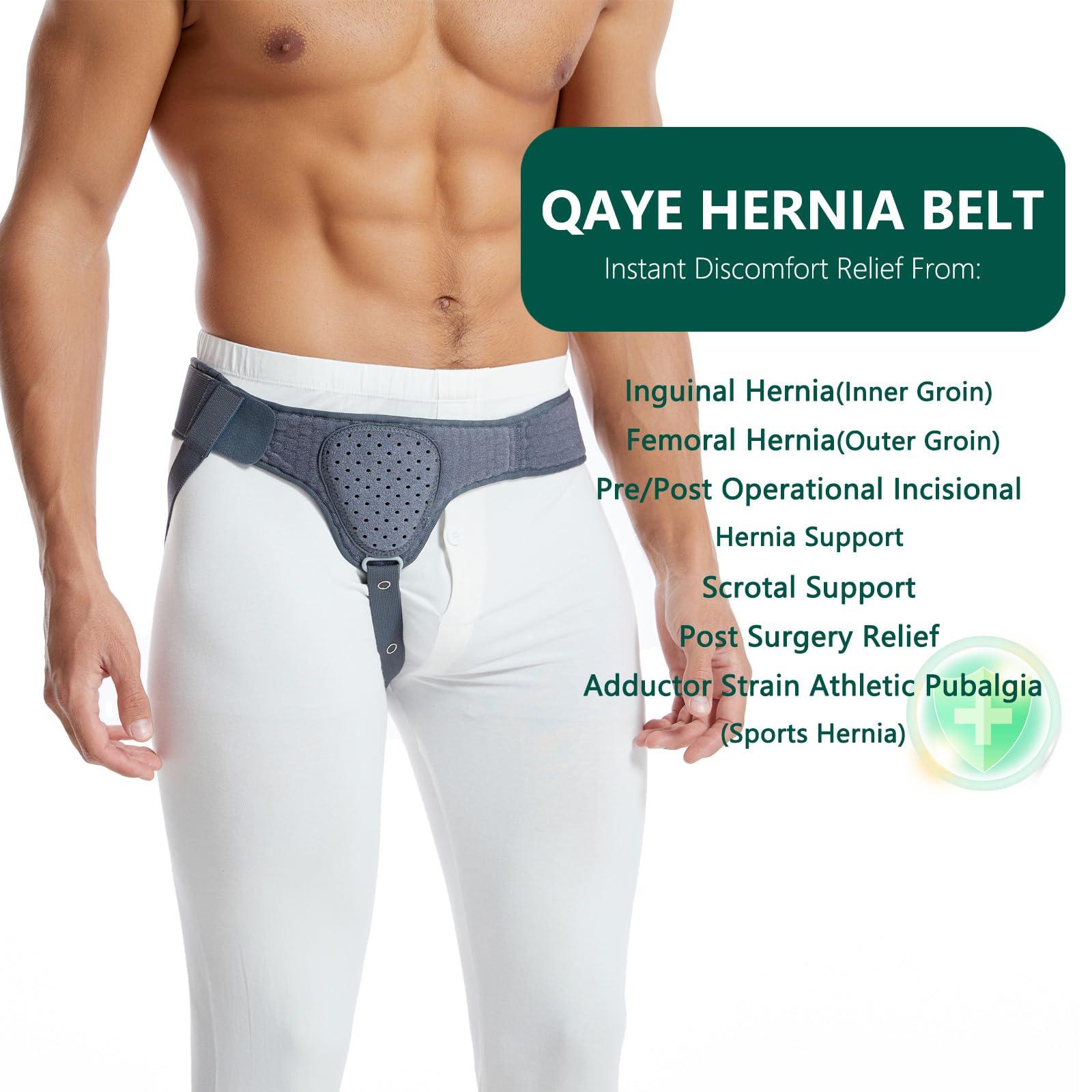 HEERTEEAJ Hernia Belt Truss for Men and Women Left or Right Side Supportive Groin Pain with Removable Compression Pads for Pre or Post-Surgical Scrotal, Femoral, Comfortable Adjustable Waist Strap Guard