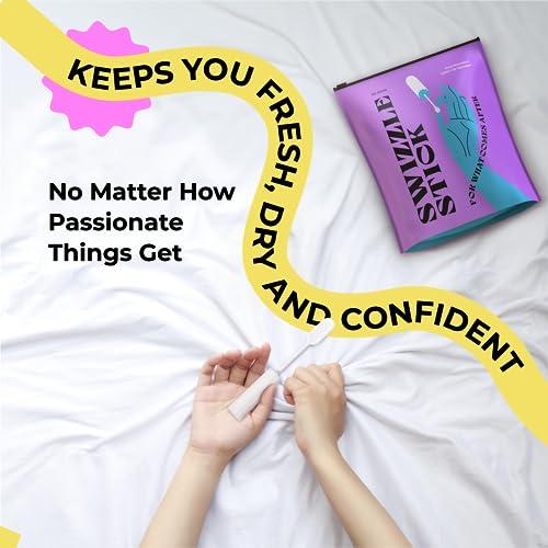 Berkland [25 Pack] Swizzle Stick Absorbing Sponge for Women - Ultra-Absorbent Post-Romance Cleanup Sponge to Stop The Drip - Long Handle, Easy Grip, Individually Packaged