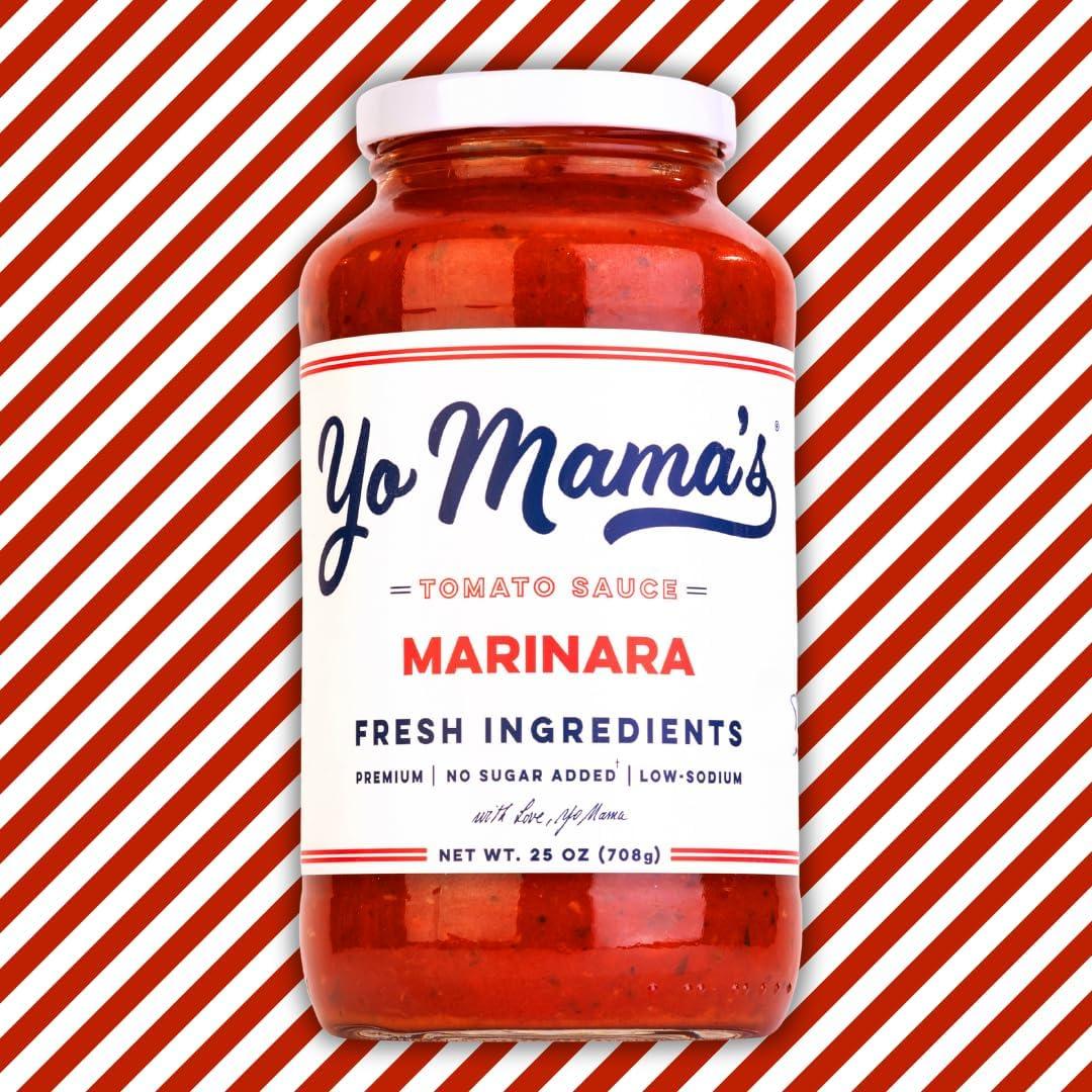 Yo Mamas Foods Yo Mama's Foods Keto Marinara Pasta Sauce - Pack of (12) - No Sugar Added, Low Carb, Low Sodium, Gluten Free, Paleo Friendly, and Made with Whole, Non-GMO Tomatoes.