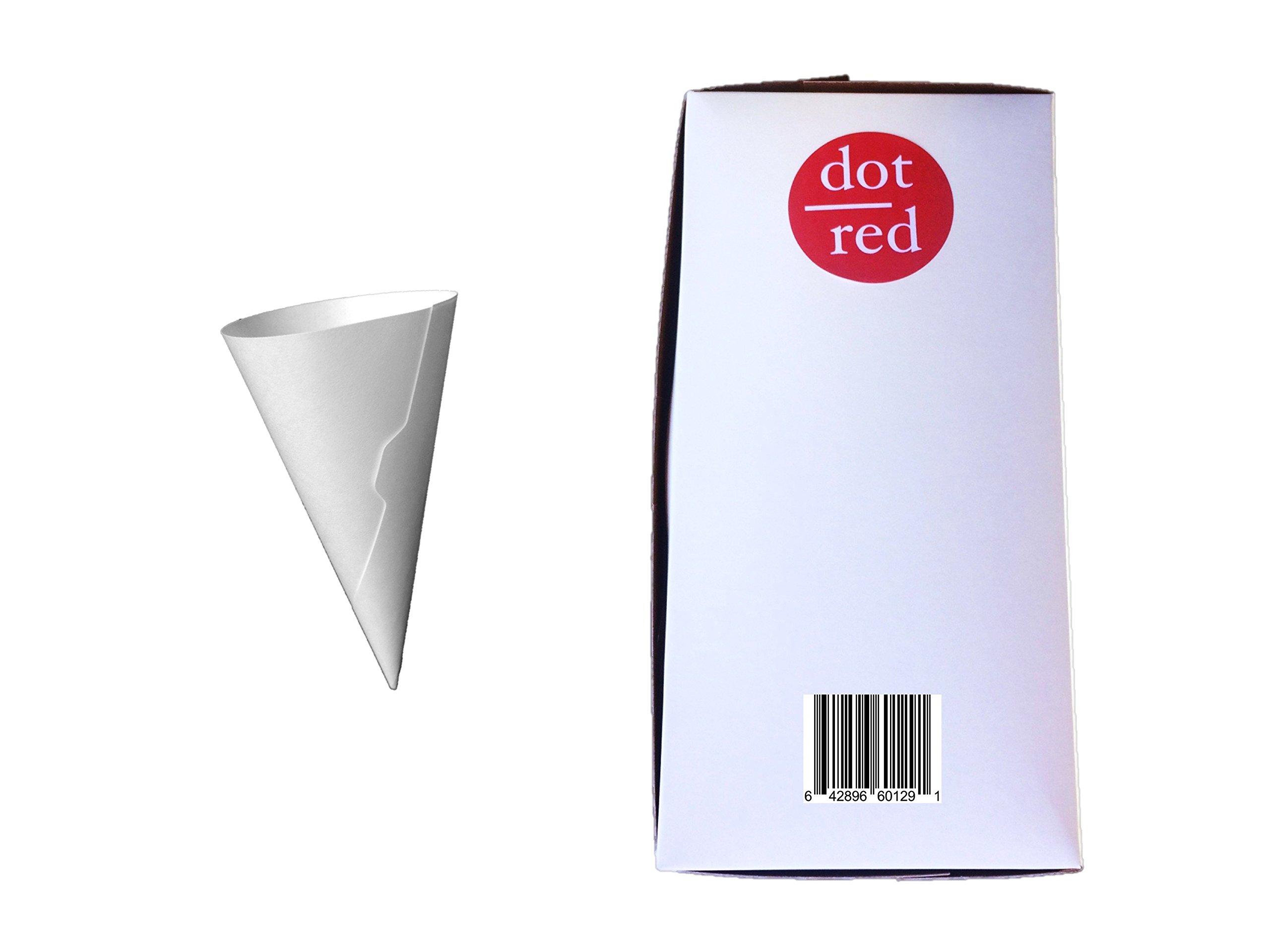 Dot Red Dot Red - 200 Medium Sugar Cone Paper Jackets - Recyclable - Straight Edge Ice Cream Waffle Cone Jacket (200 Pack)