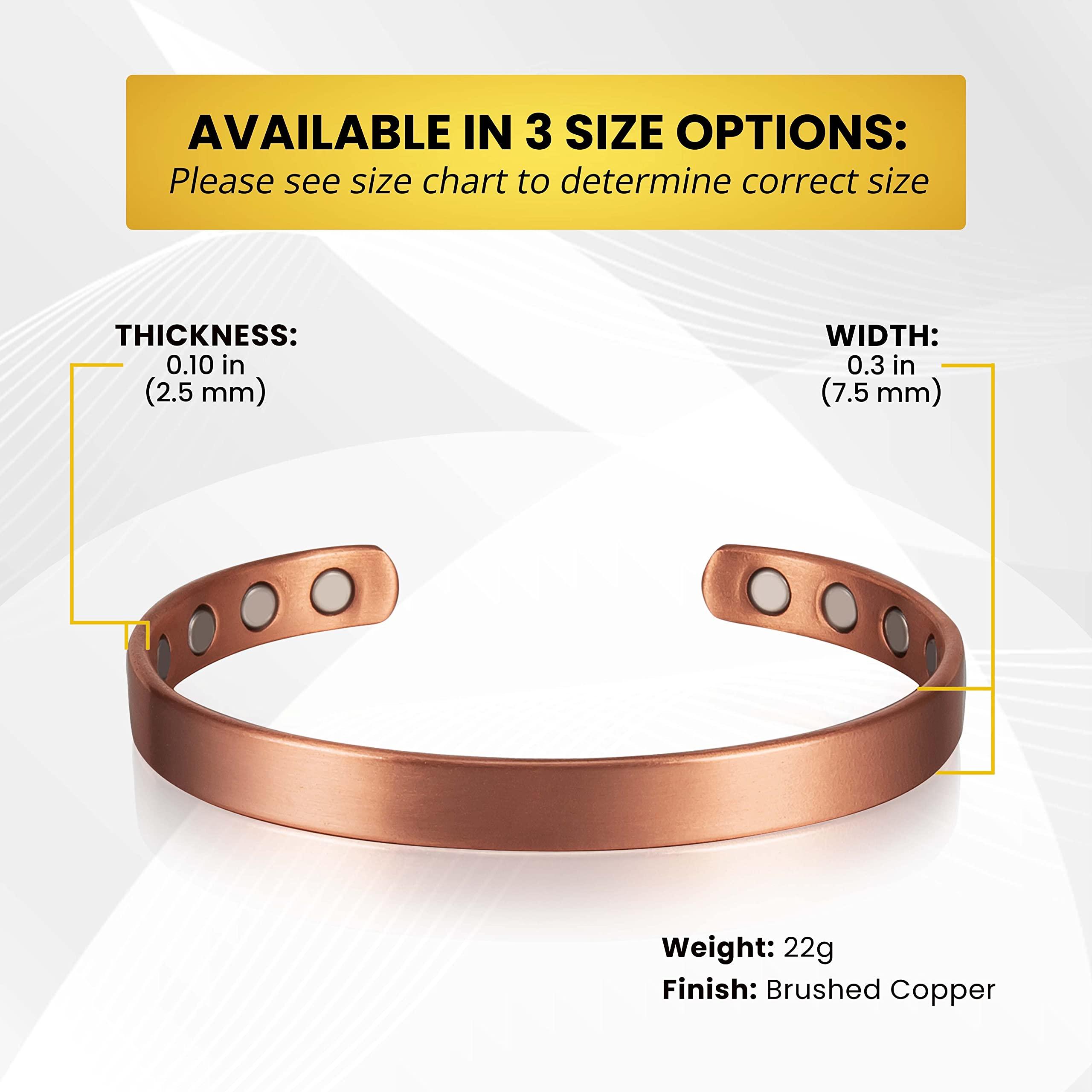 MagnetRX MagnetRX Magnetic Copper Bracelet Cuff Elegant Pure Copper Bangle Unisex Magnetic Copper Bracelets for Men & Women (Large)