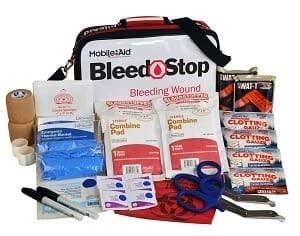 MobileAid BleedStop Double 100 Bleeding Control & Gunshot Wound Trauma First Aid Kit [Treats 2 Bleeding Wounds]
