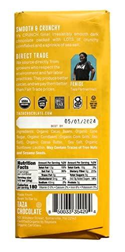 Taza Chocolate Taza Chocolate Organic Smooth & Crunchy 70% Dark Bar Variety Pack Bundle, 2.5 oz (4 count), Vegan