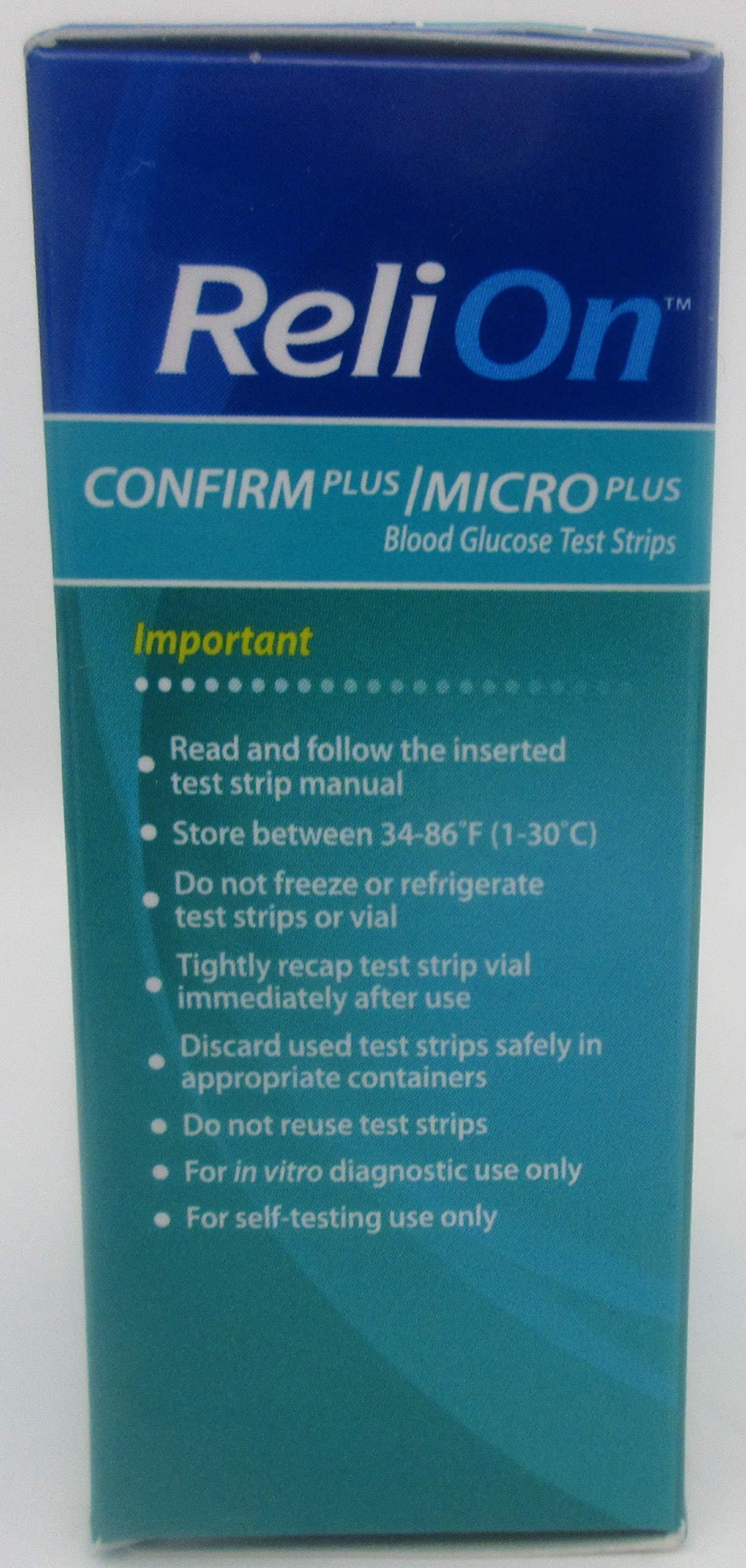 Reli On ReliOn Confirm Plus/Micro Plus Blood Glucose Test Strips - 100 ct (Two 50 ct Boxes)
