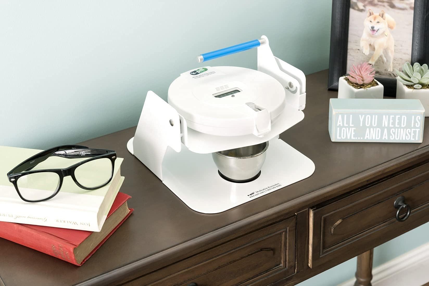 e-pill Medication Reminders e-Pill Station Pro - Advanced Locked Automatic Pill Dispenser - White Lid