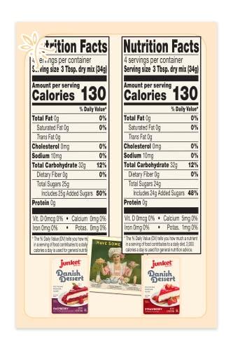 Junket Junket Danish Dessert Raspberry and Strawberry Mix - for Pie Filling, Cheesecake Topping, Sauces, Puddings, and Glazes. Add Water, Heat 60 Seconds, Add Fresh Fruit! 4.75 Ounce (Variety Pack of 6)