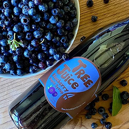 Tree Juice Maple Syrup Tree Juice Blueberry Maple Syrup | 100% Pure Grade A Maple Syrup | All Natural, Non GMO, Vegan, Gluten Free, Vegetarian, Paleo | 12 Ounce Bottle