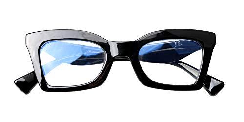 SOOLALA SOOLALA Anti-Blue Blocker Light Butterfly Readers Cateye Reading Glasses, Black, 3.0