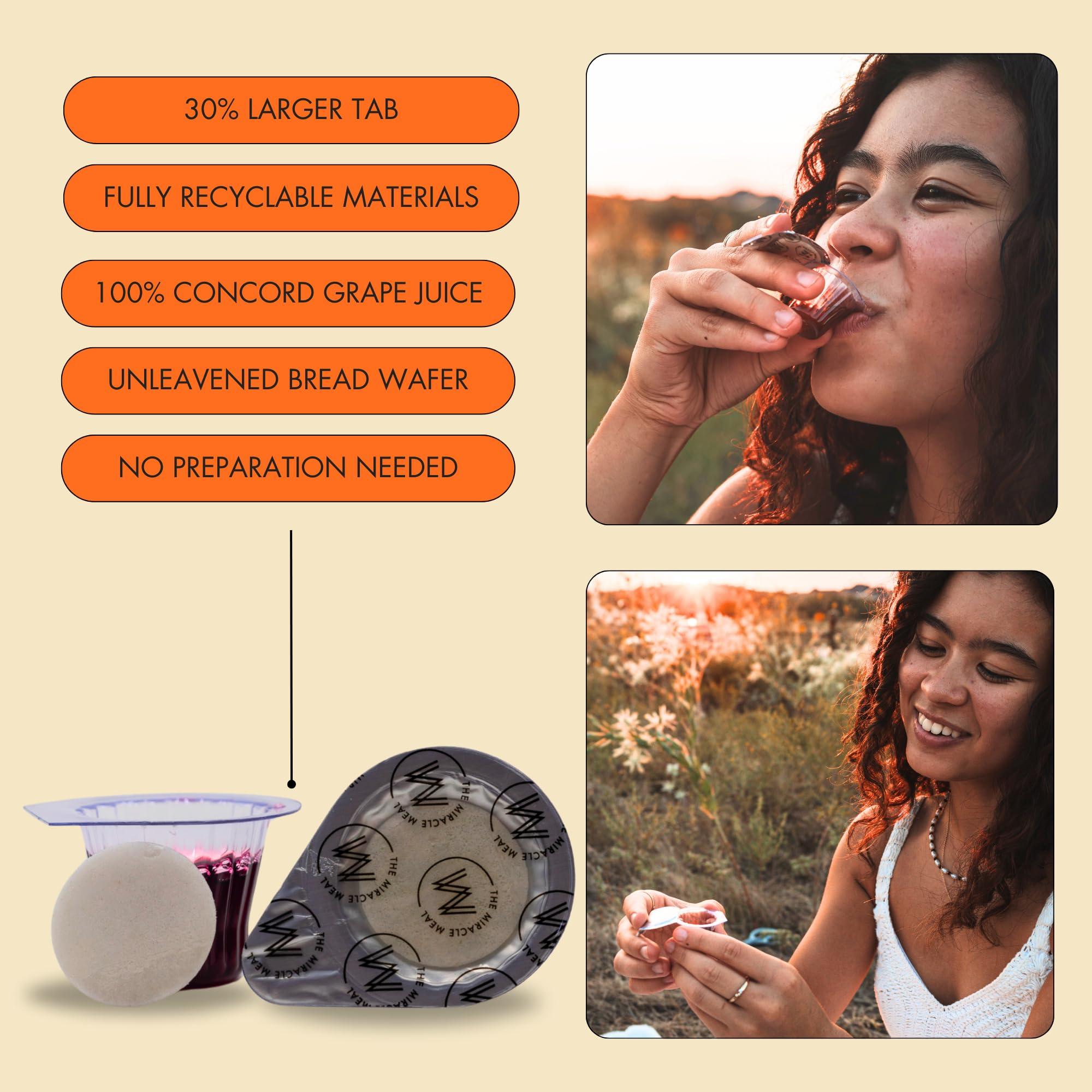 The Miracle Meal The Miracle Meal Pre-filled Communion Cups and Wafer Set - Box of 100 - Made with Concord Grape Juice & Wafer-Made in the USA