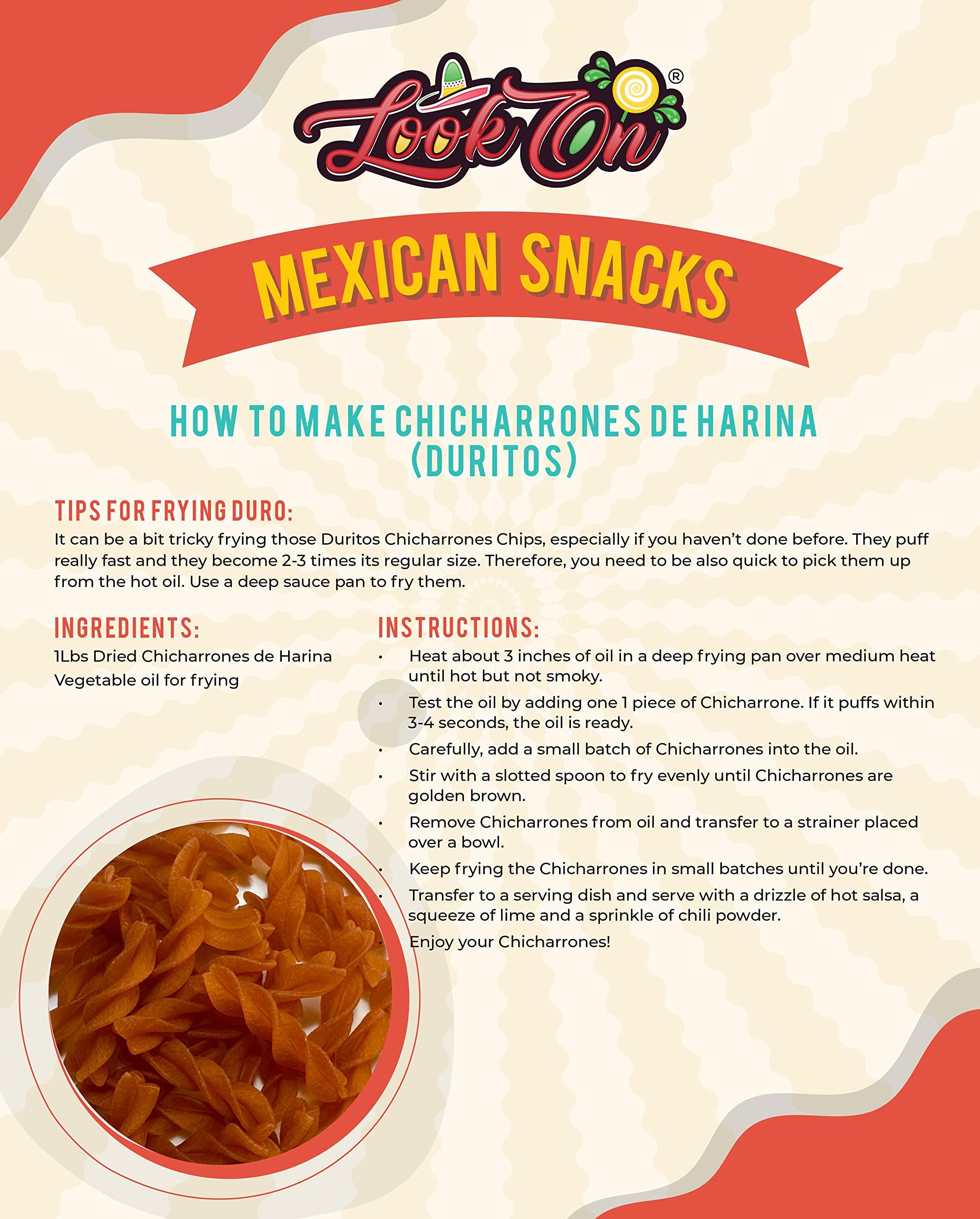 LookOn Duritos (Duros) 2LB - Wheat Twists Snacks - Fritura De Tornillo - Mexicans Traditional Chicharrones De Harina - Wheel Puffs Chips by LookOn