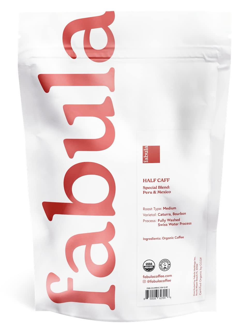 Fabula Fabula Organic Coffee Freshly Grounded - Medium and Half-Caff Medium - 2 Bag Bundle