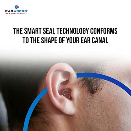 Earasers EARasers Noise Cancelling Earplugs - Reusable Noise Reduction Musicians Earplugs for Concerts, Djs – 19dB Peak Reduction