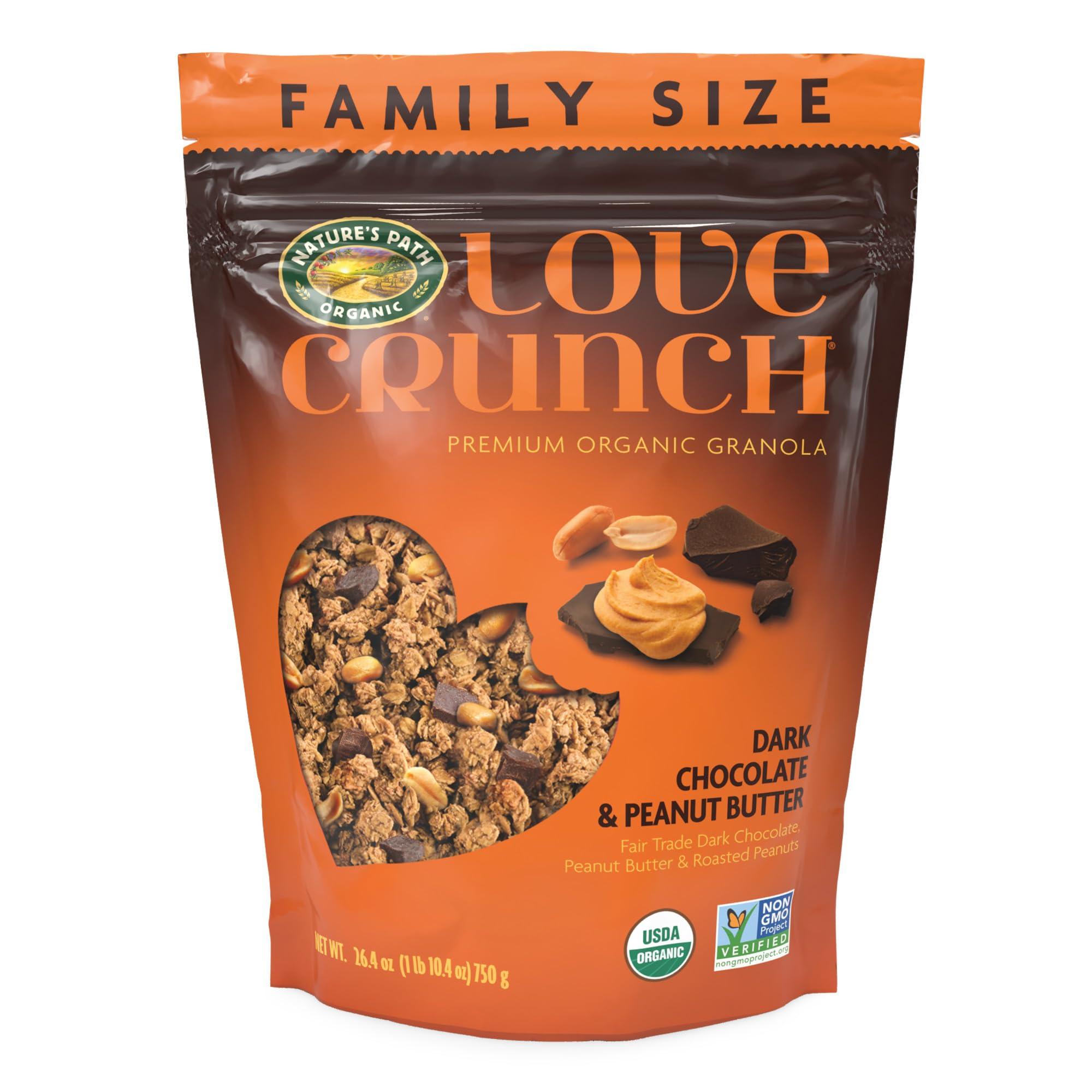 Love Crunch Love Crunch Organic Dark Chocolate & Peanut Butter Granola, 26.4 oz (Pack of 1), Non-GMO, Fair Trade, by Nature\'s Path