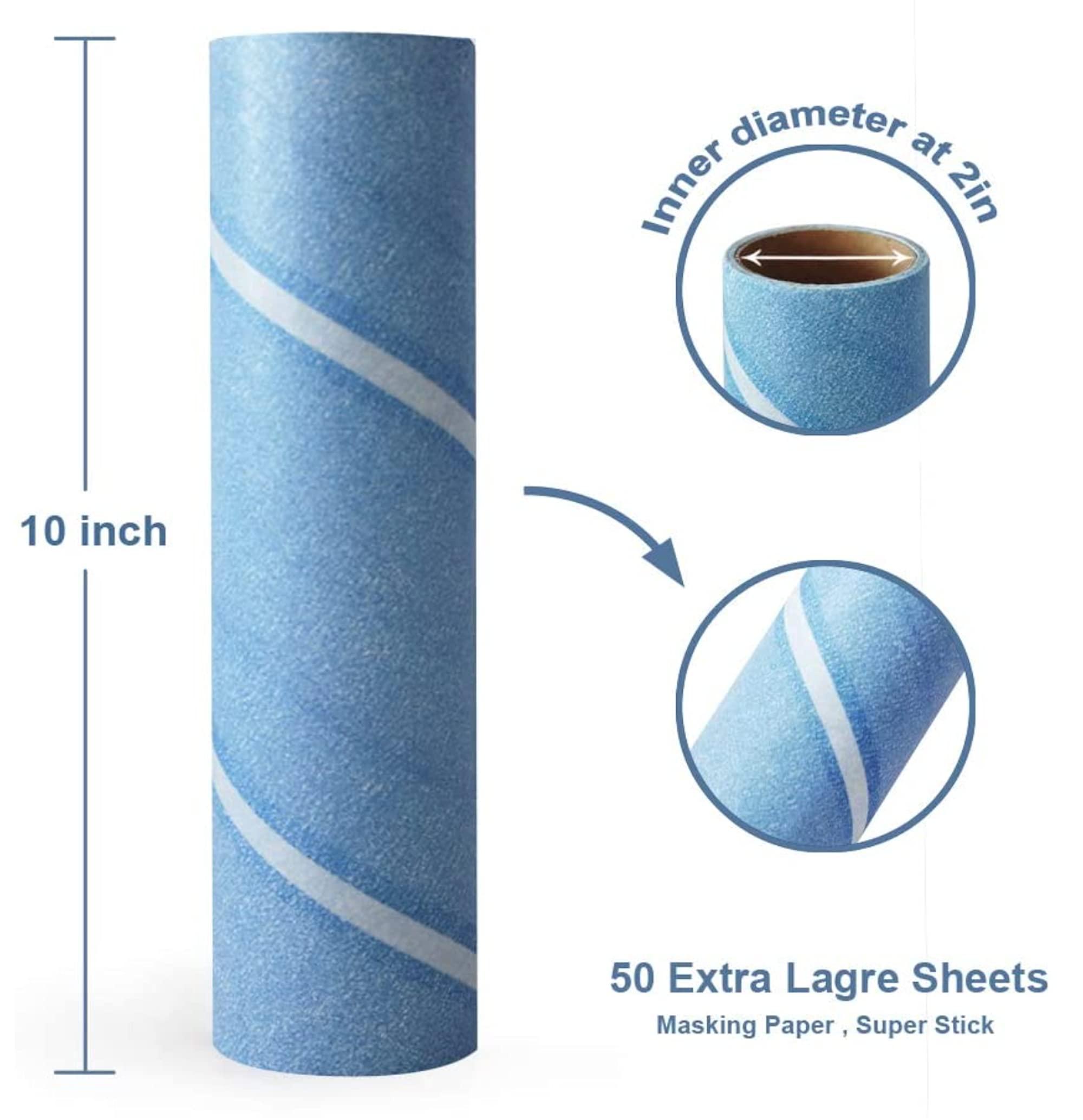 Leo Leo MegaClean 10-Inch Wide Lint Roller Refills 6 Rolls 300 Ultra-Wide Sheets for Lint Removers Household Cleaning Easily Remove Pet Hair Dust and Debris from Floors Carpets and Furniture