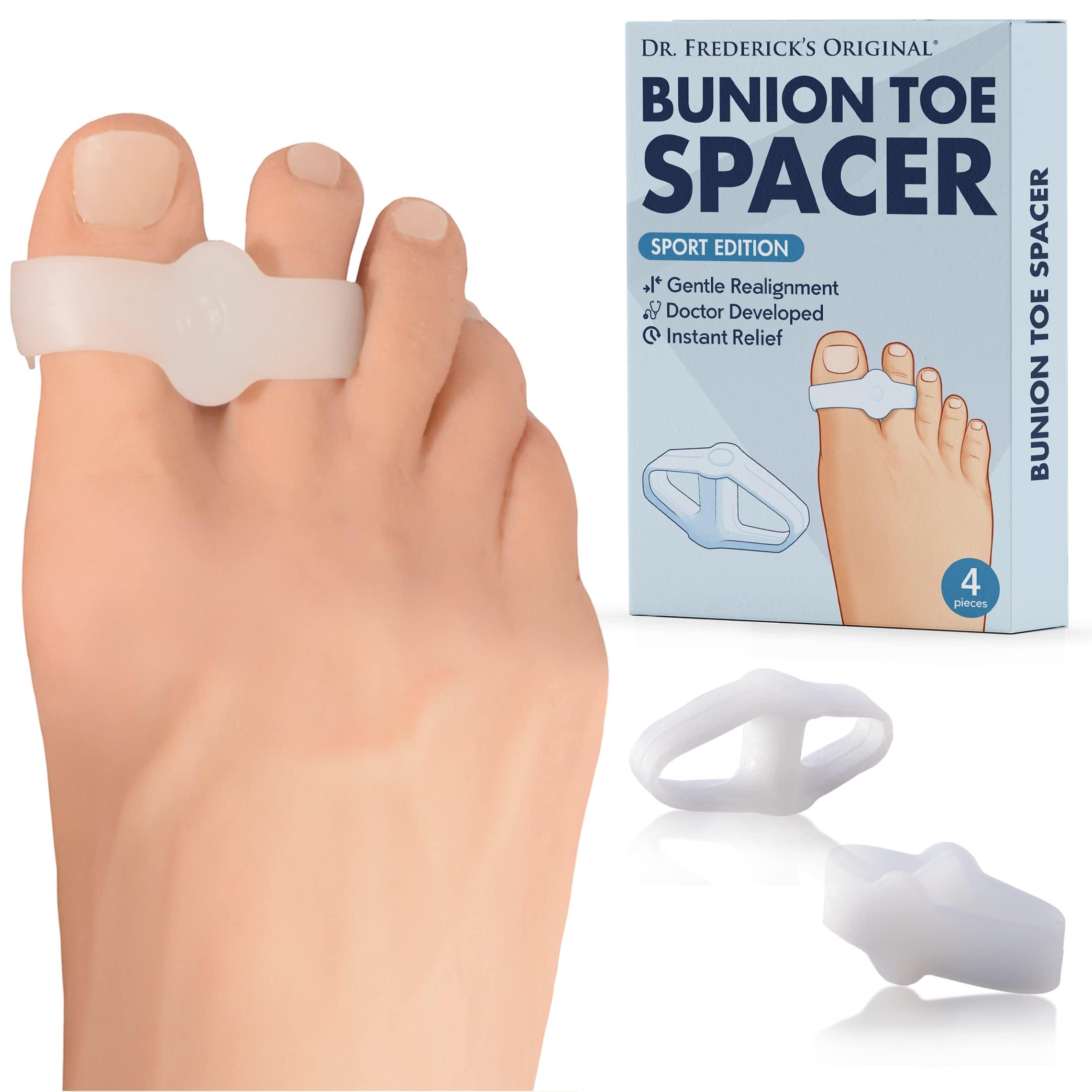 Dr. Frederick's Original Dr. Frederick\'s Original Sport Bunion Toe Spacer Set - 4Pcs - Soft Gel Splints - One Size Fits All - Fast Relief - Wear with Shoes - for Men & Women