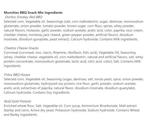 PepsiCo Foods Canada ULC (Frito Lay & Quaker Oats) Munchies BBQ Snack Mix, Doritos, Fritos Hoops & Rold Gold, 250g/8.75 oz., Imported from Canada)