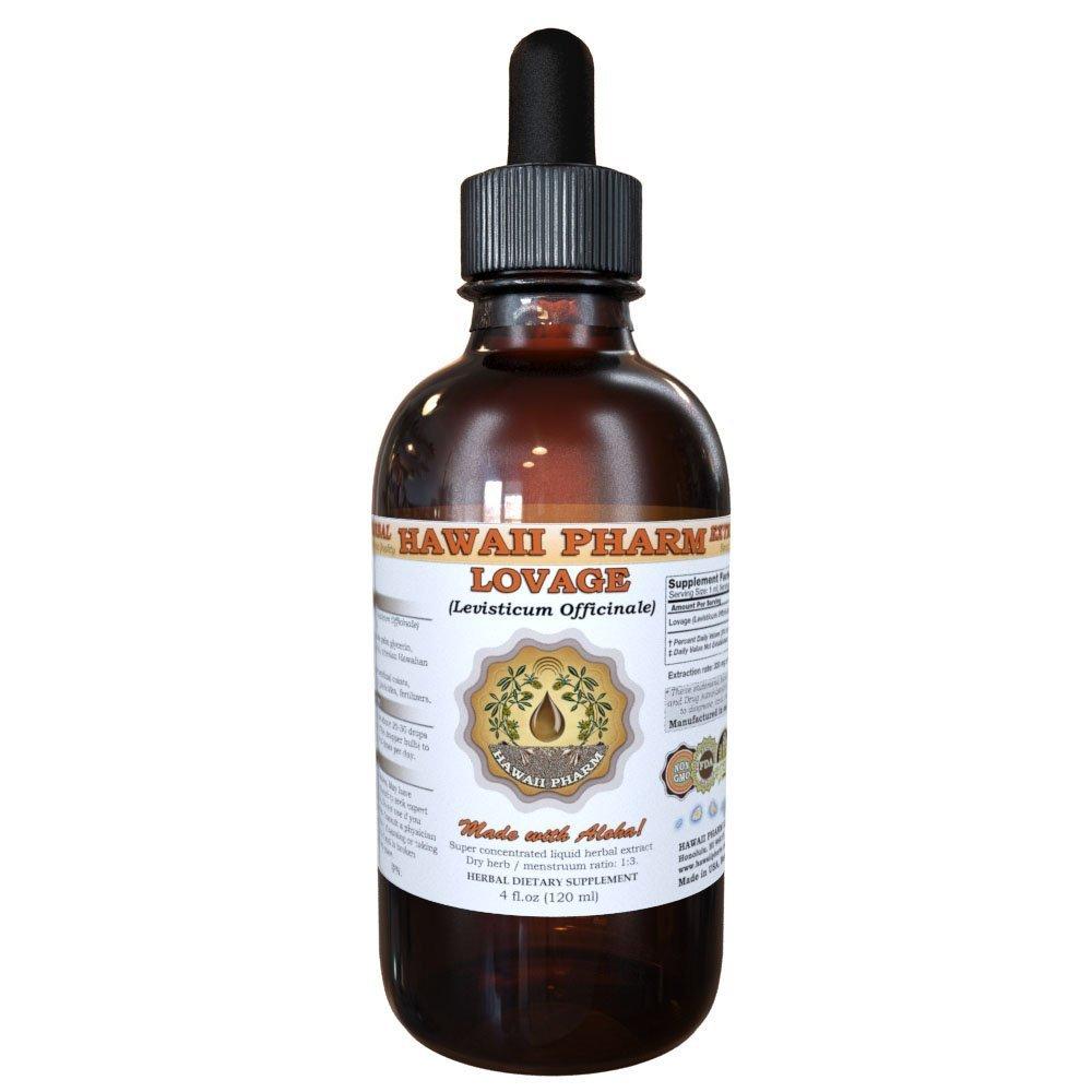HawaiiPharm Lovage Liquid Extract, Organic Lovage (Levisticum officinale) Tincture Supplement 4 oz