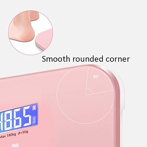 FKJLUN Bathroom Weight Scales Digital Body Weight Scale USB Charging Electronic Weighing Scale Bathroom Scale with Step-on Technology Highly Accurate Fat Scale (Color : Blue, Size : 28cm)