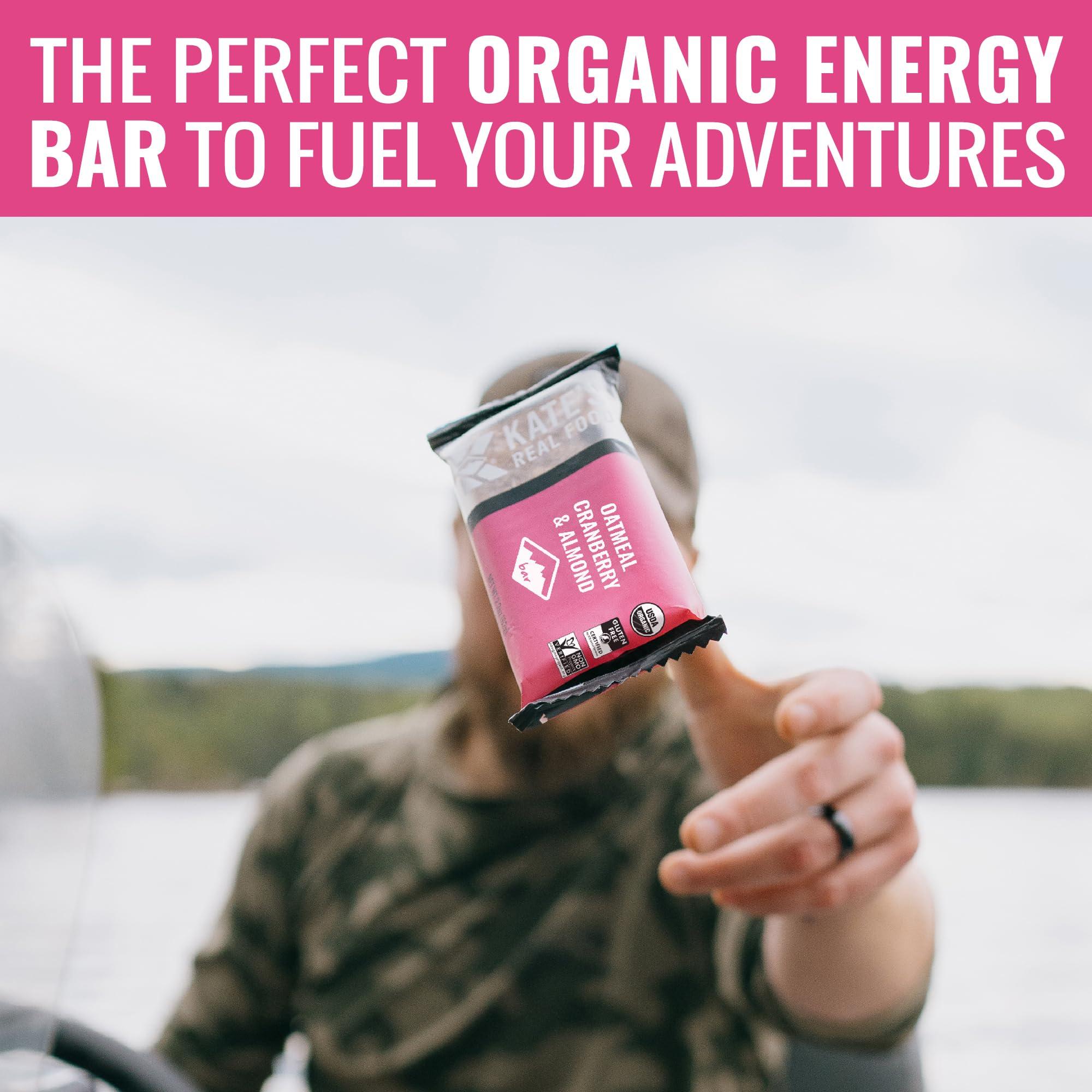 Kate's Kate’s Real Food Organic Energy Bars, Non-GMO, All-Natural Ingredients, Gluten-Free and Soy-Free Healthy Snack with Natural Flavors, Oatmeal Cranberry & Almond (Pack of 12)