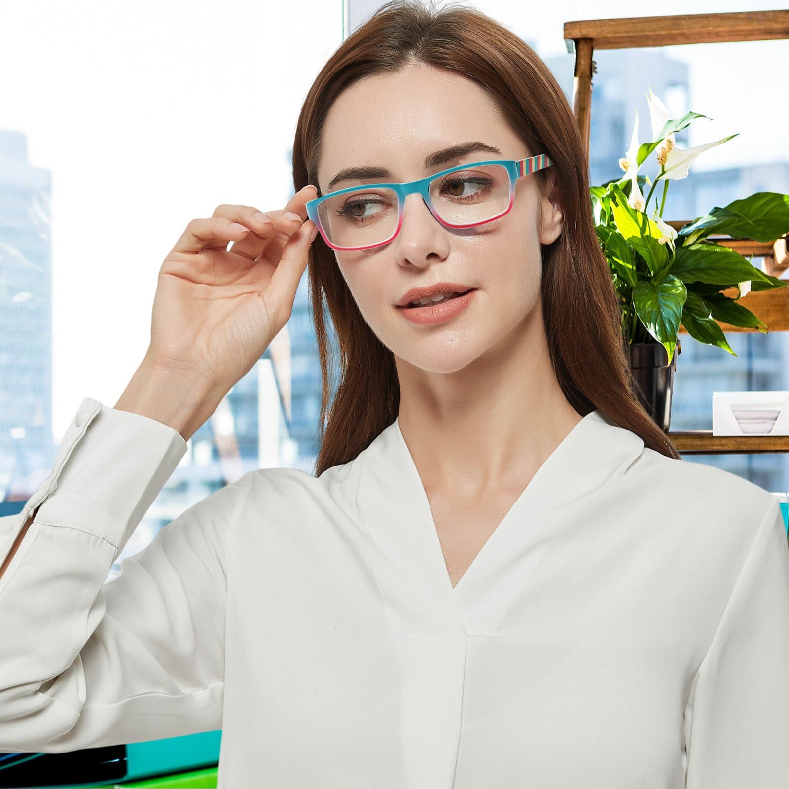 NORPERWIS NORPERWIS 7 Pack Reading Glasses for Women and Men Blue Light Blocking Spring Hinge Fashion Eyeglasses Readers (7 Pack Mix Color, 0.75)