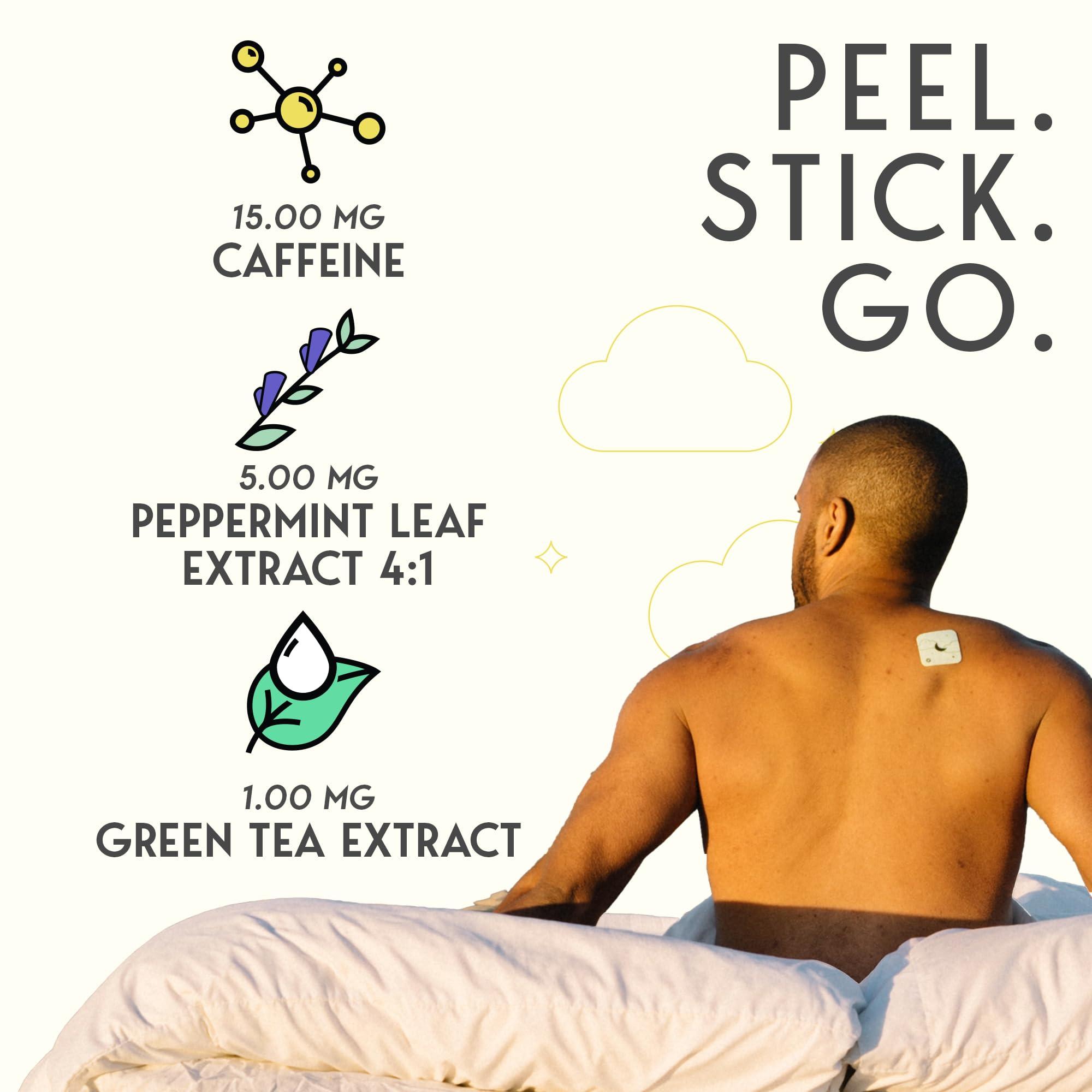 Klova Klova Energy Patches with Caffeine, Green Tea Extract, Peppermint Leaf Extract, Vitamin B3 and Vitamin B6 - for Enhanced Morning Wakefulness