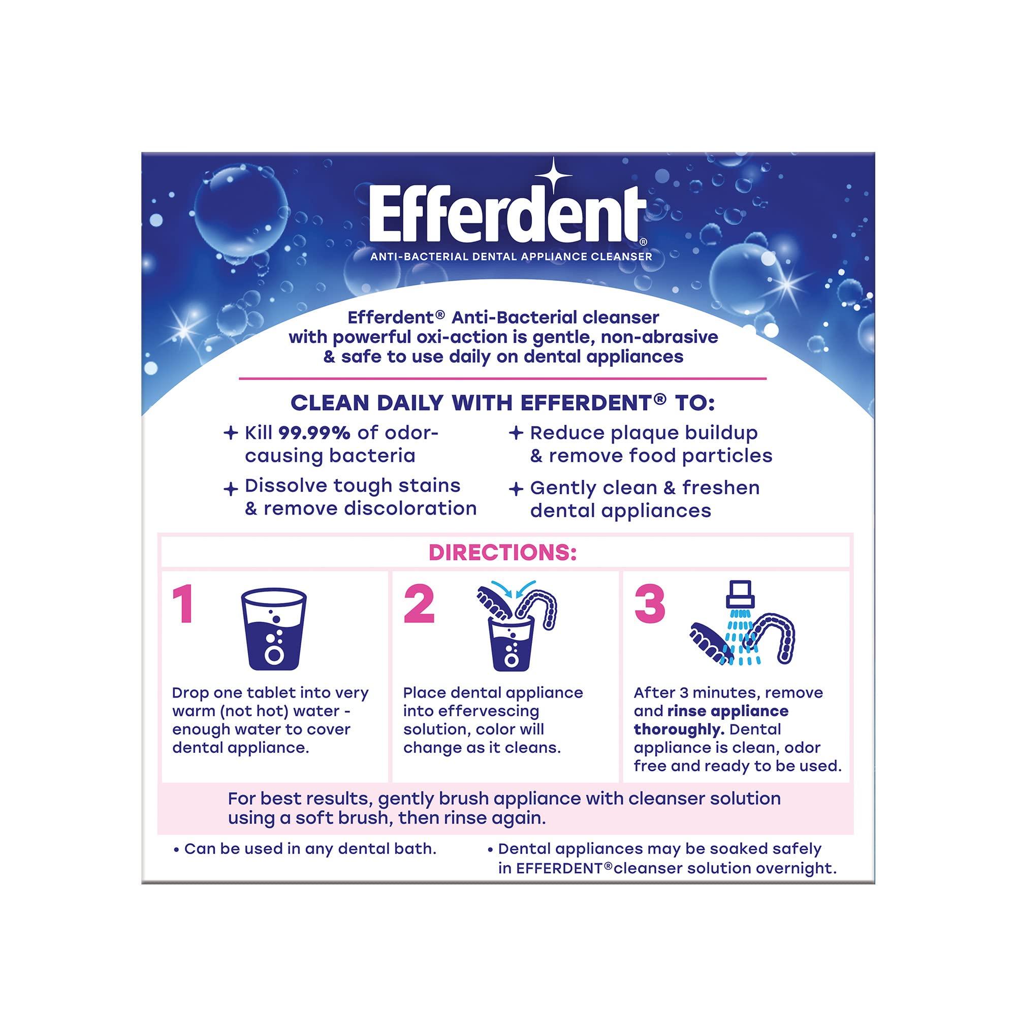 efferdent Efferdent Denture Cleanser Tablets, Complete Clean, Cleanser for Retainer and Dental Appliances, 44 Tablets