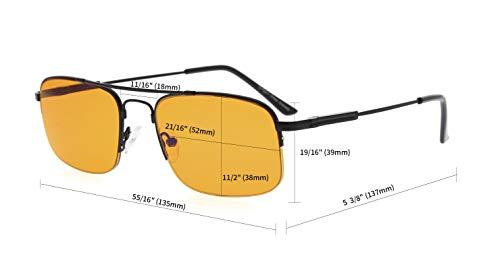 CessBlu CessBlu Half-Rim Titanium Anti Blue Light UV Glare Computer Eyeglasses for Men Women Nighttime Reading(Gold)+0