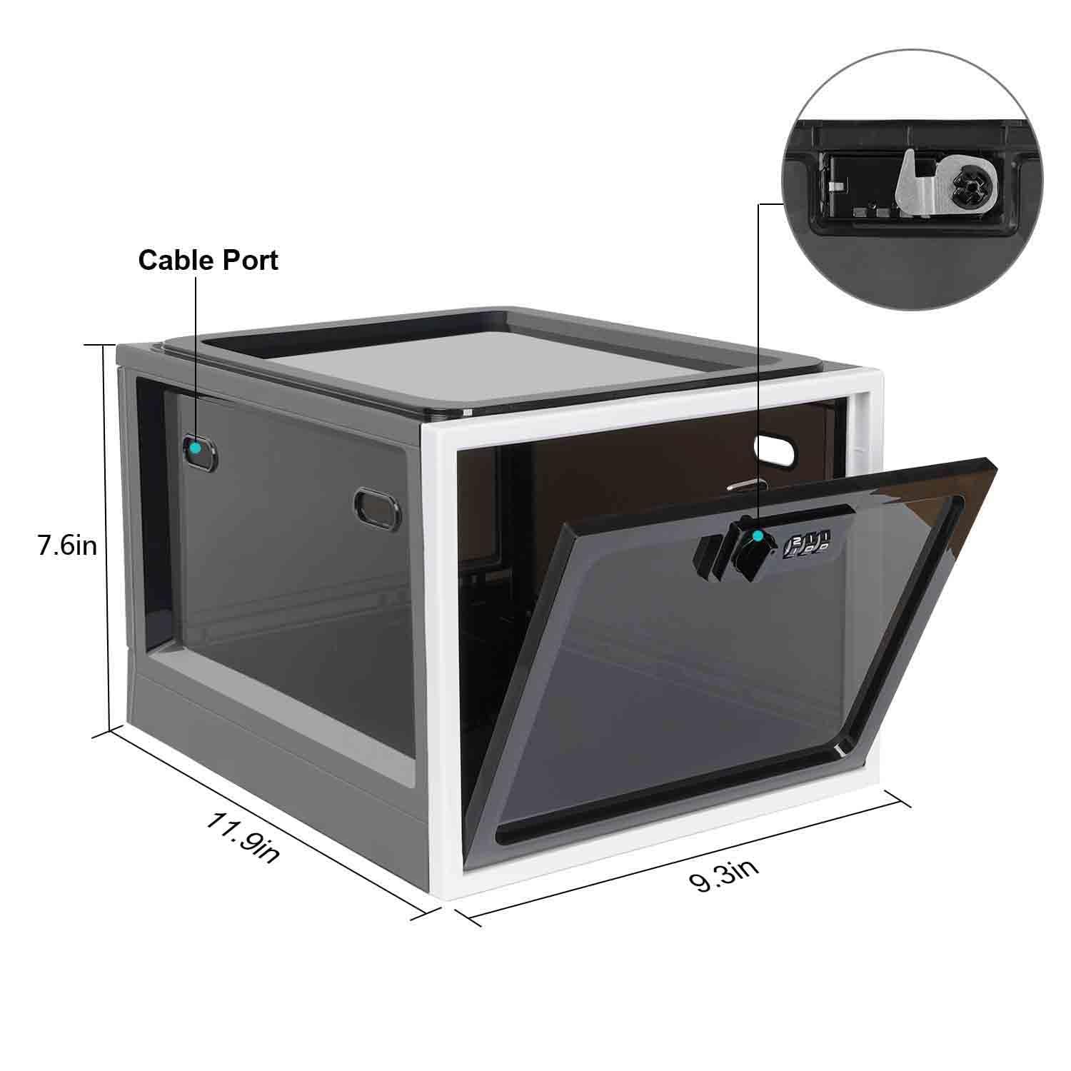 Gemaxvoled Gemaxvoled 2 Pack Medicine Lock Box, Large Capacity Premium Material Lockable Storage Bin Organizer Box with Combination Code for Safe Medication/Fridge Food/Snacks/Phone/Tablet Jail(Black)