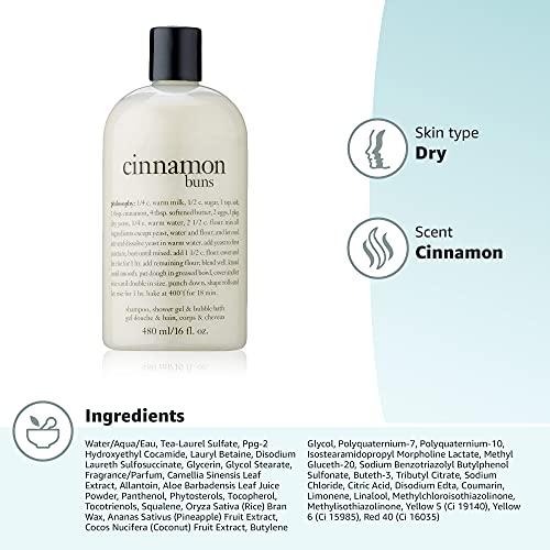 philosophy philosophy cinnamon bun shampoo, shower gel & bubble bath, 16 oz