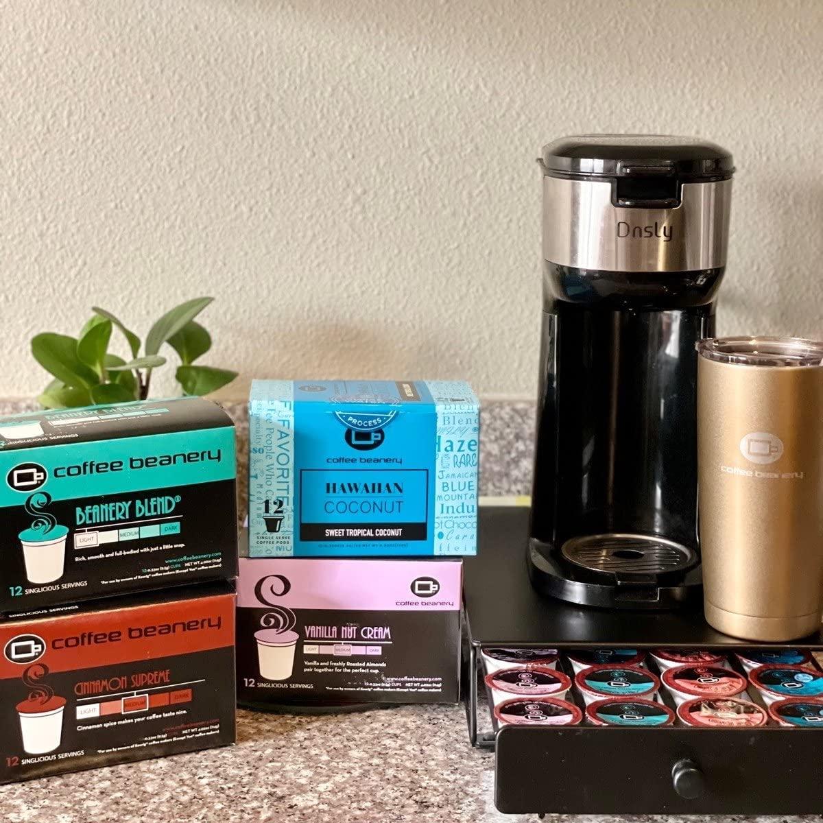 Coffee Beanery Hawaiian Coconut Decaf Coffee Pods by Coffee Beanery | 48ct Bulk Flavored Decaf Coffee Pods Medium Roast Coffee Pods| 100% Specialty Arabica Coffee| Gourmet Coffee Pods