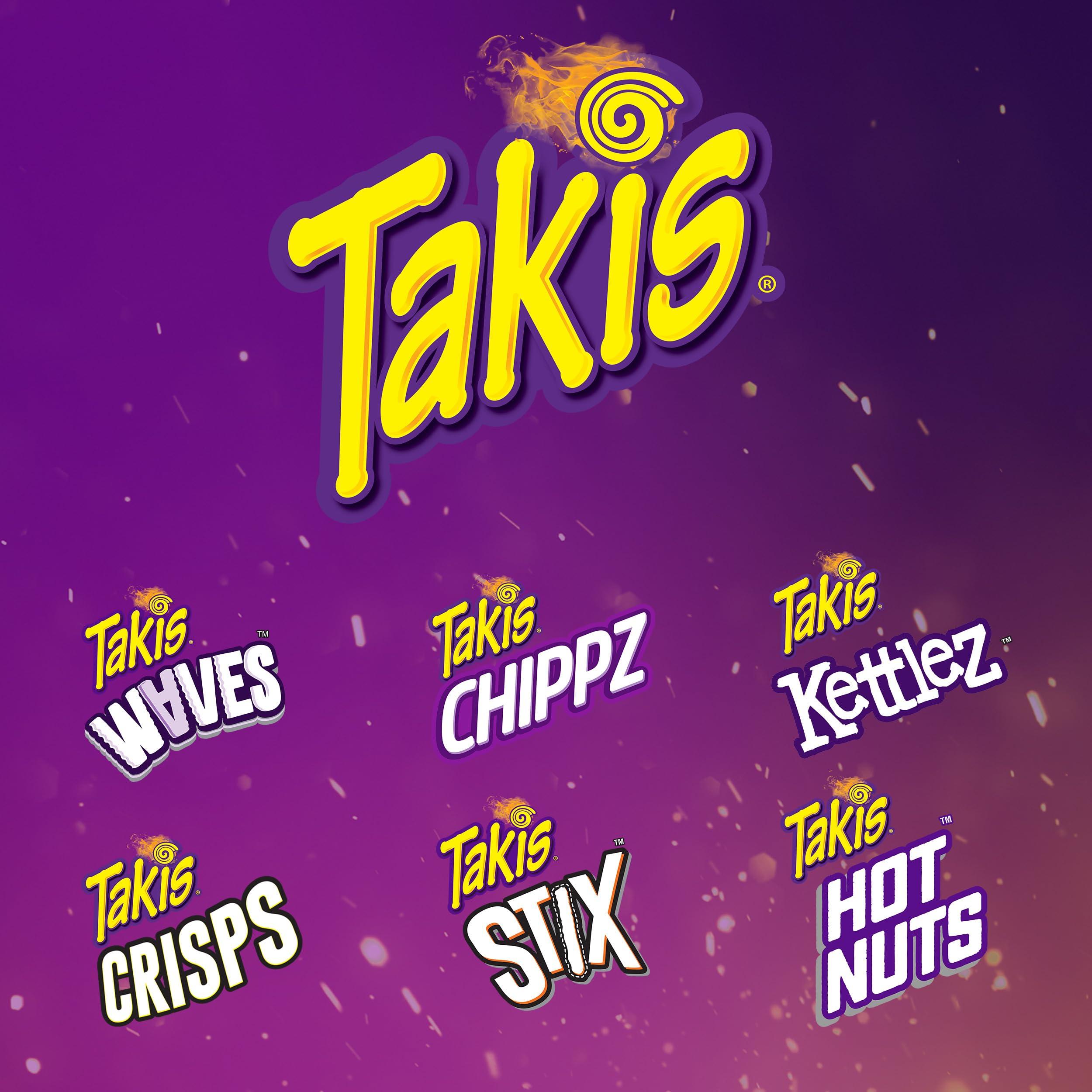 Takis Takis Intense Nacho 17 oz Fiesta Size Bag, Cheese Flavored Non-Spicy Cheesy Rolled Tortilla Chips