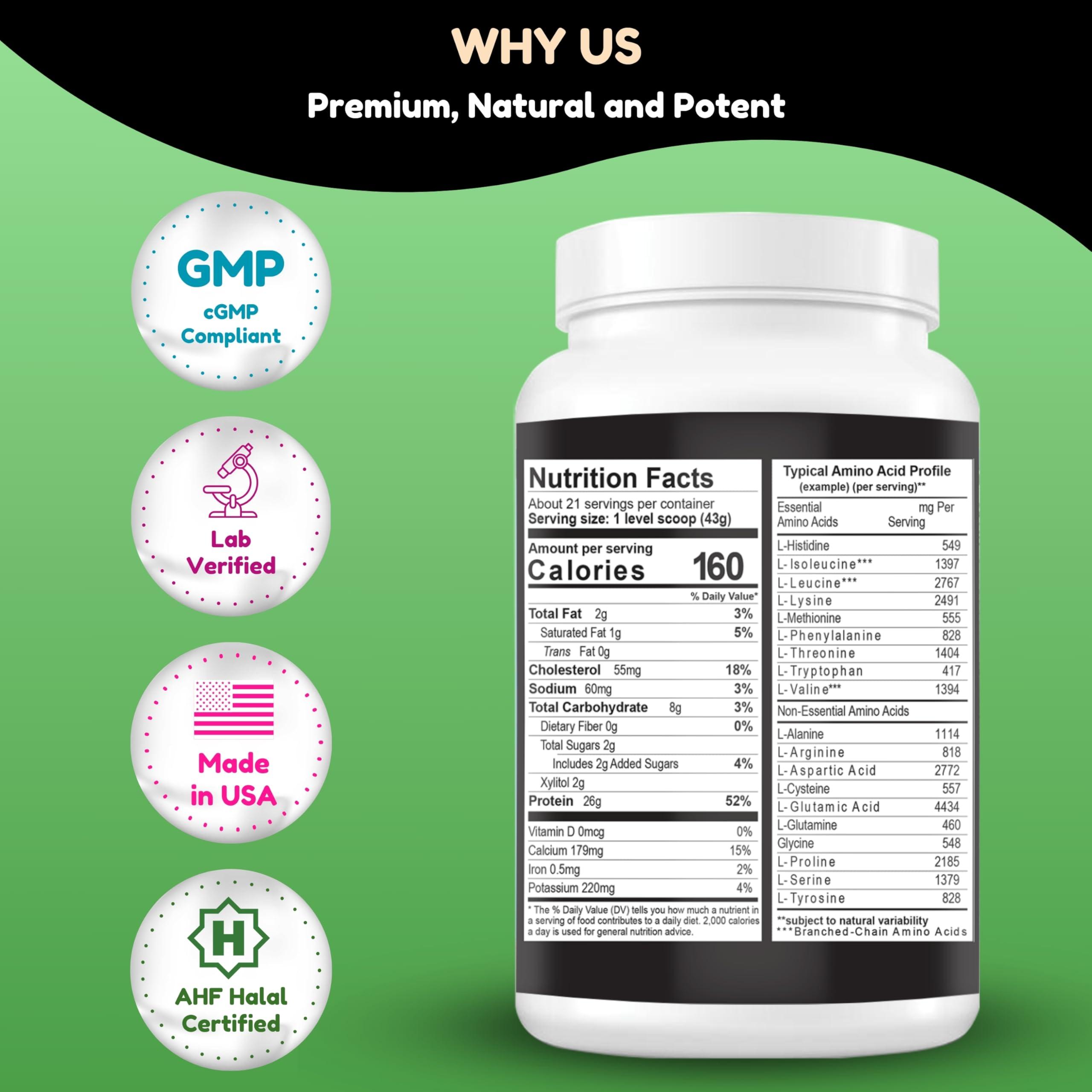 SHIFAA NUTRITION SHIFAA NUTRITION Delicious Creamy Vanilla Halal Whey Protein Powder 2Lbs | 26g Protein, 5500mg BCAAs, and 460mg Glutamine | for Recovery & Lean Muscles | Gluten-Free | Non-GMO | Keto-Friendly