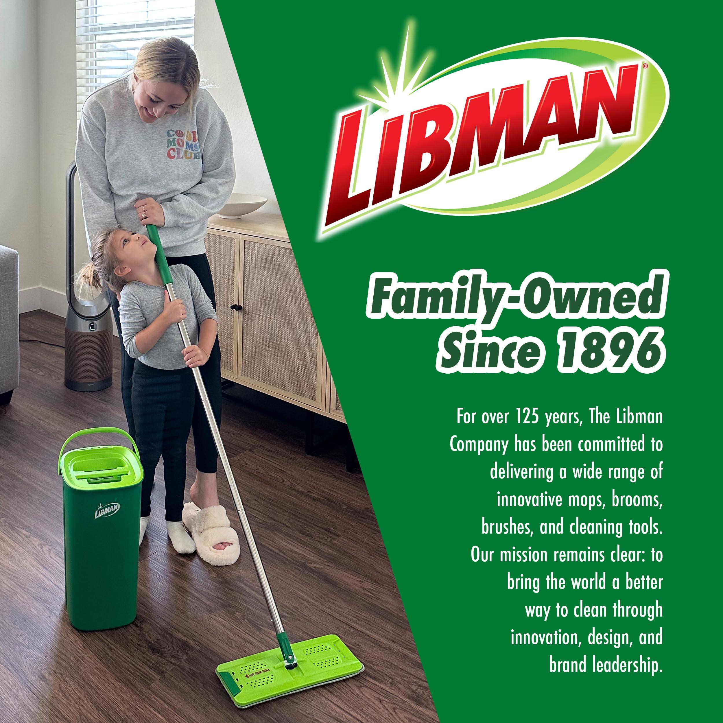 Libman Libman Rinse \'n Wring Mop and Bucket System | Microfiber Floor Mop | Hardwood Floor Cleaner | Wet & Dry Mop | Clean & Dirty Water Chambers | Power Blades | 2 Total Microfiber Pads,Green