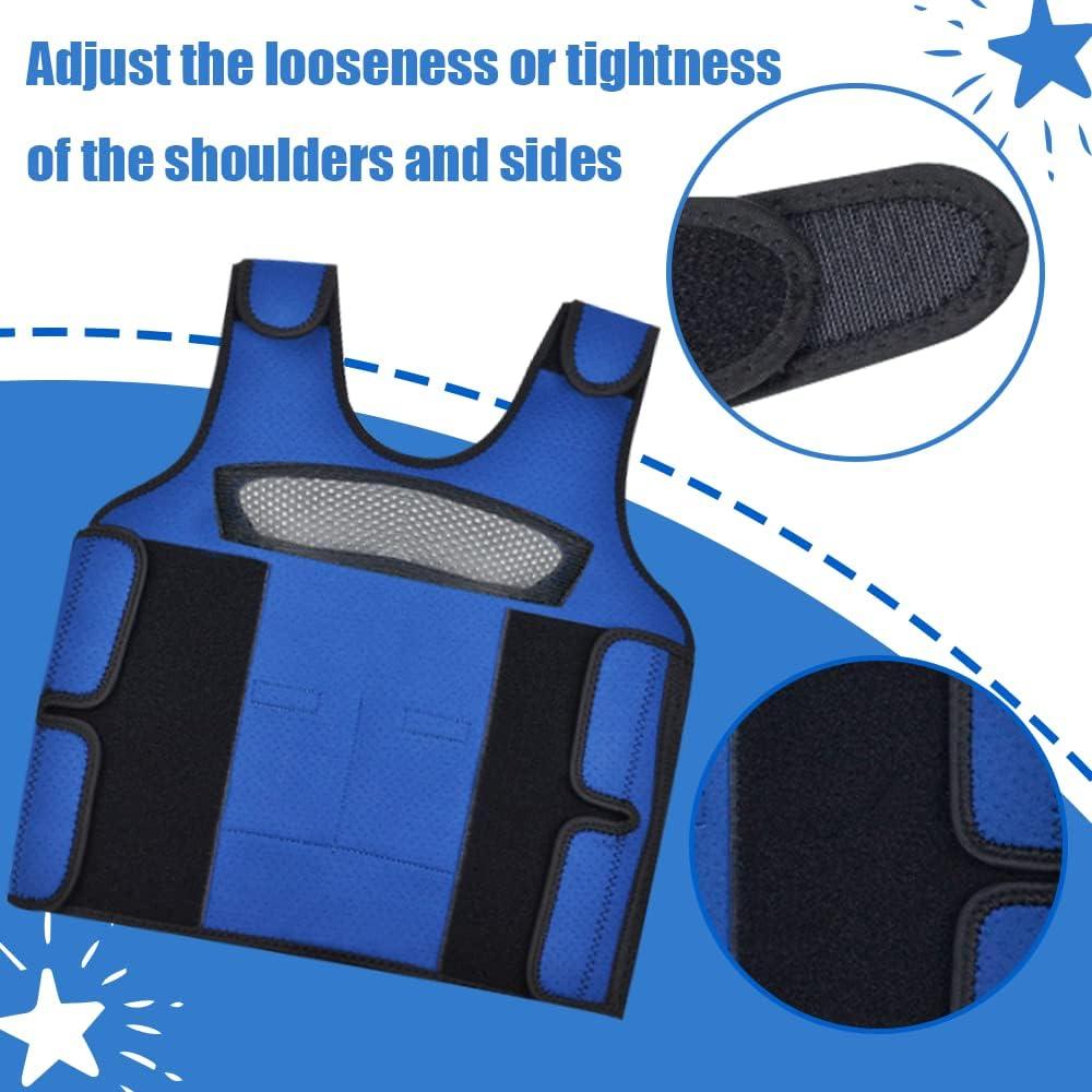 oboist Compression Vest for Kids (Large, Ages 10+) Weighted Vest for Kids Including 6 Removable Weights Navy Blue