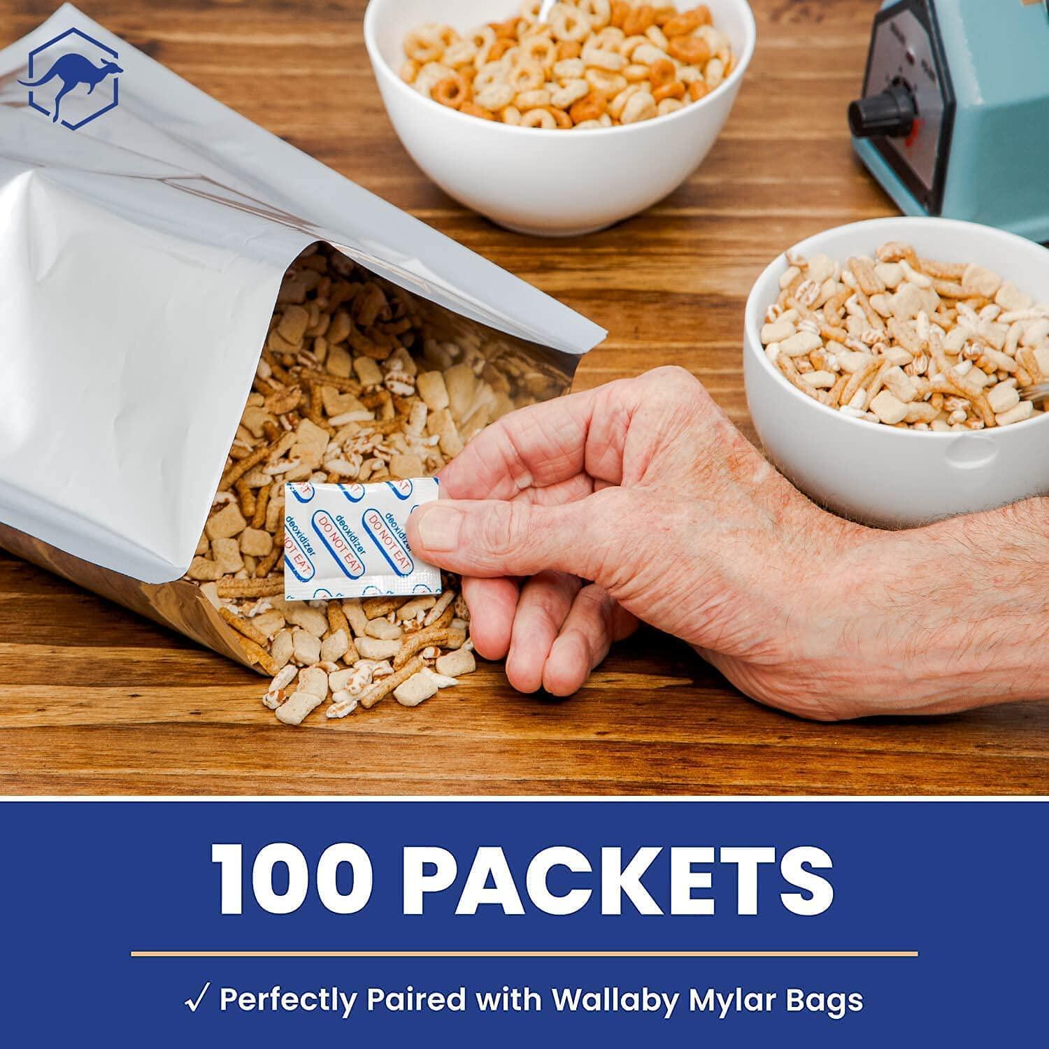 Wallaby Wallaby 500cc Oxygen Absorbers - 100 Count (10x Packs of 10) + 2500cc Oxygen Absorbers - 20 Count (Individually Sealed) - for Long Term Food Storage & Survival