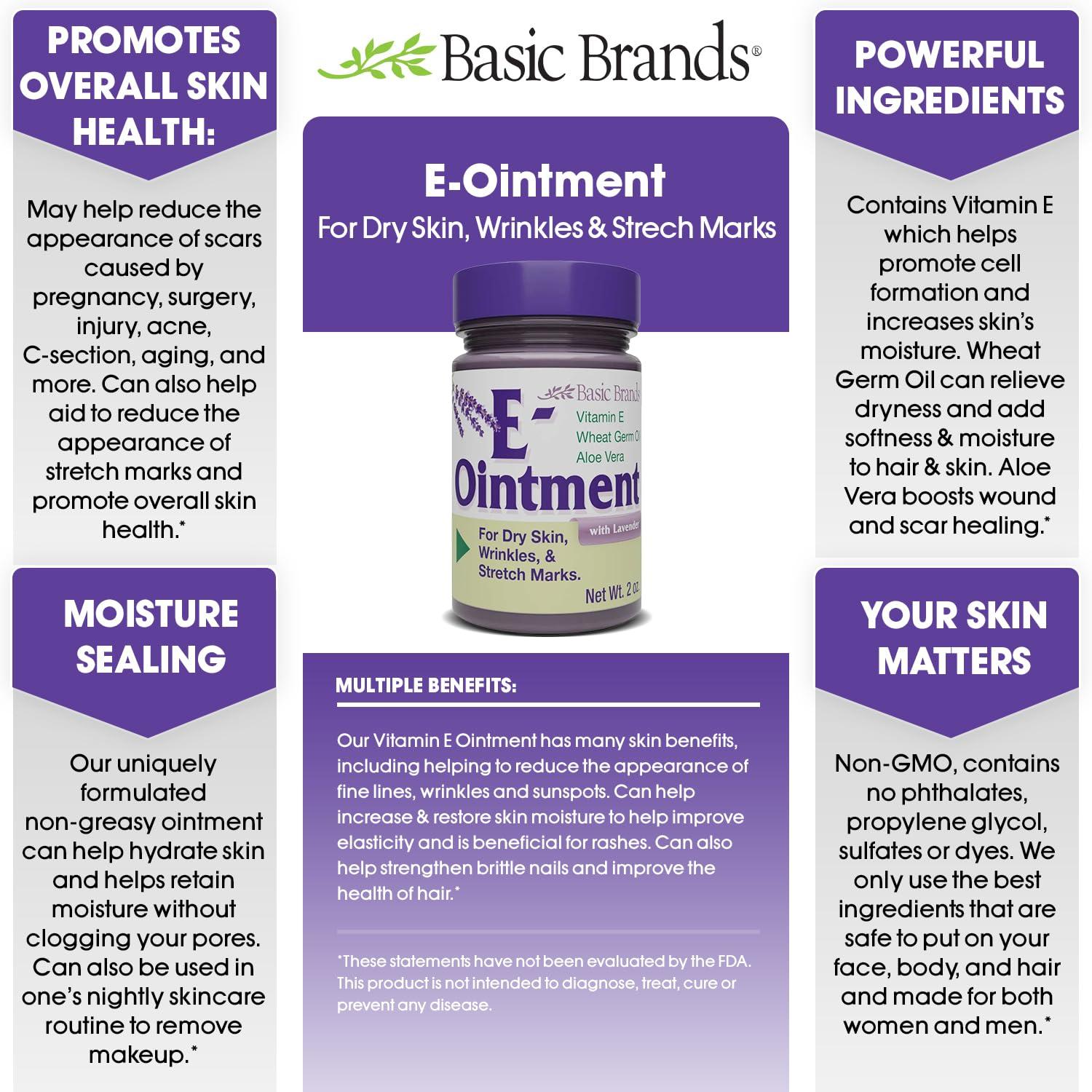 Basic Organics Basic Brands Vitamin E Ointment Lavender 2 oz